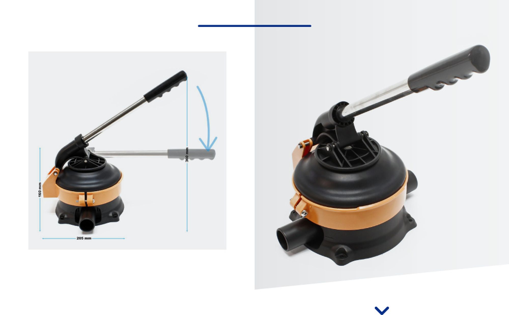 Handpumpe Wasserpumpe mit rostfreiem Stahlhebel max. 70l/min