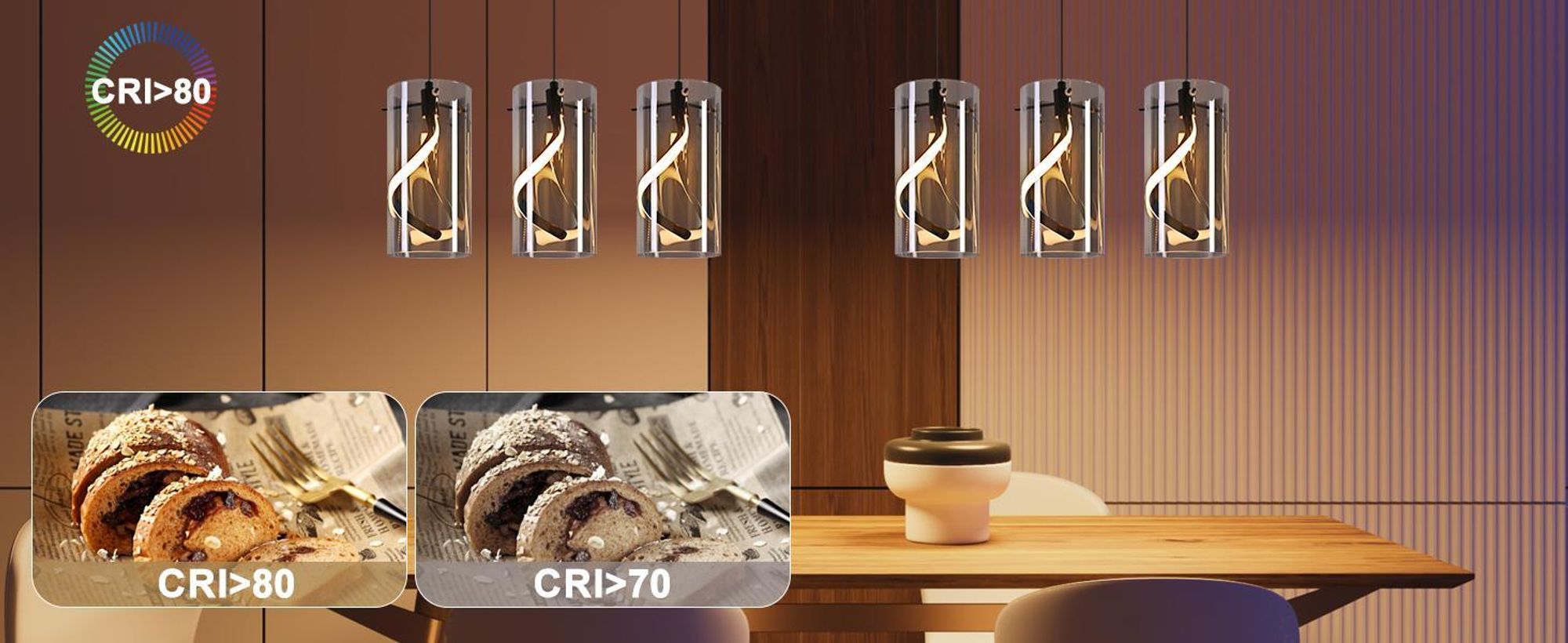 ZMH LED Pendelleuchte Esstisch Hängelampe Hängeleuchte Glas 3 Flammig Hängend Esstischlampe Rauchgrau Pendellampe Höhenverstellbar 3000K für Esszimmer