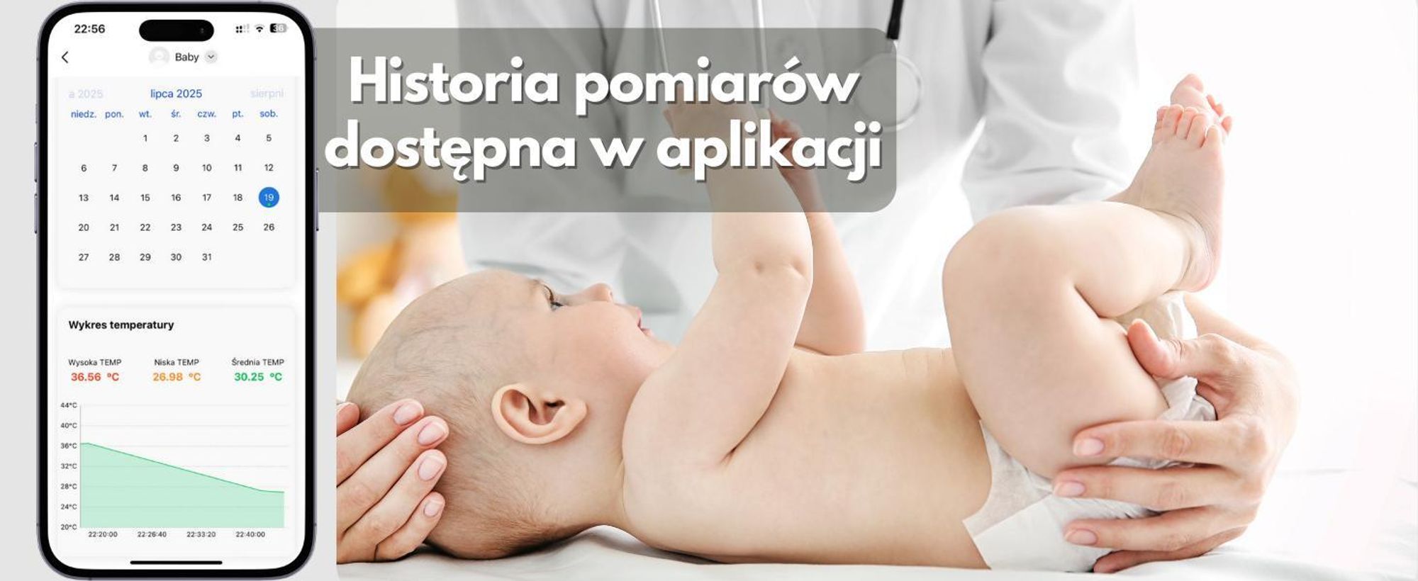 Termometr bezdotykowy dla dzieci medyczny na podczerwień alarm gorączki aplikacja SAVE