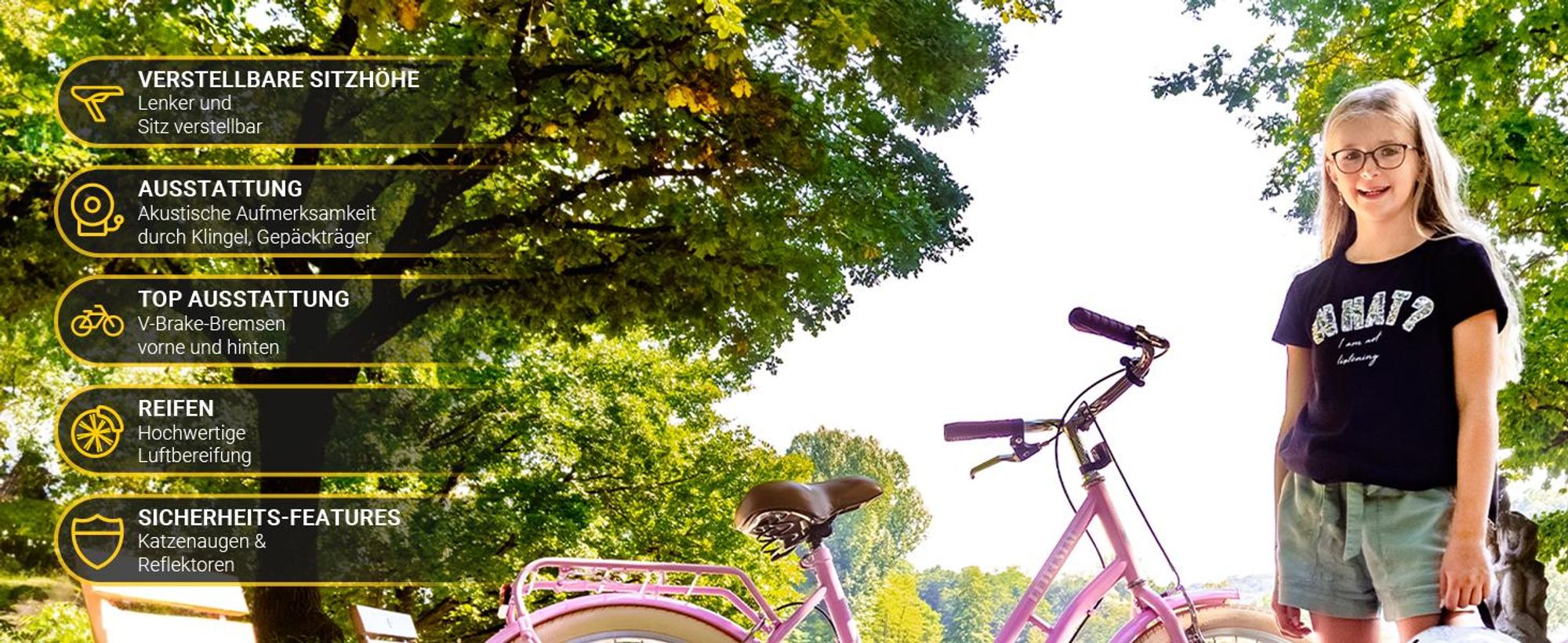 Actionbikes Kinderfahrrad Retrostar 24 Zoll | Kinder Fahrrad - V-Brake Bremsen - Kettenschutz - Fahrradständer - Kinderrad - 8-12 Jahre (Rosa)