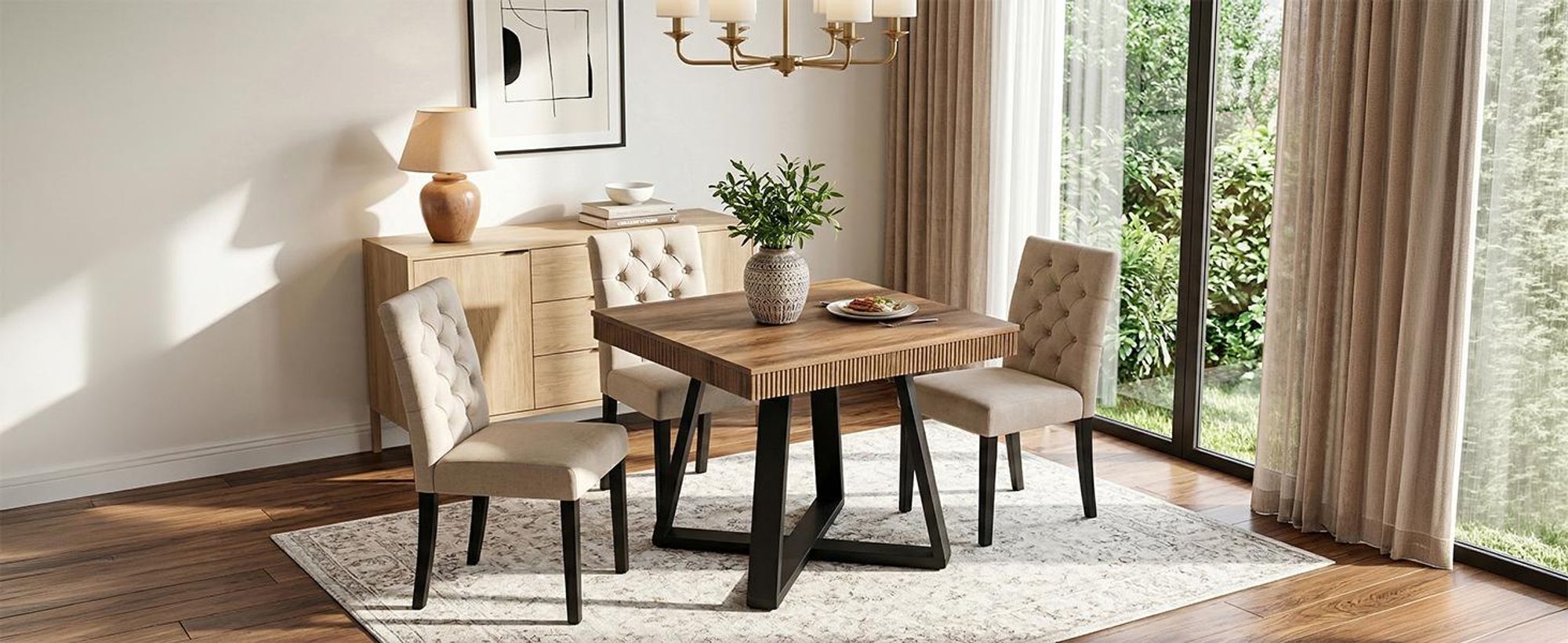 Tribesigns Esstisch 80 cm, rustikaler Holzküchentisch mit stabilem X-Gestell, Kleiner Küchentisch esszimmertisch Landhausstil für Wohnungen
