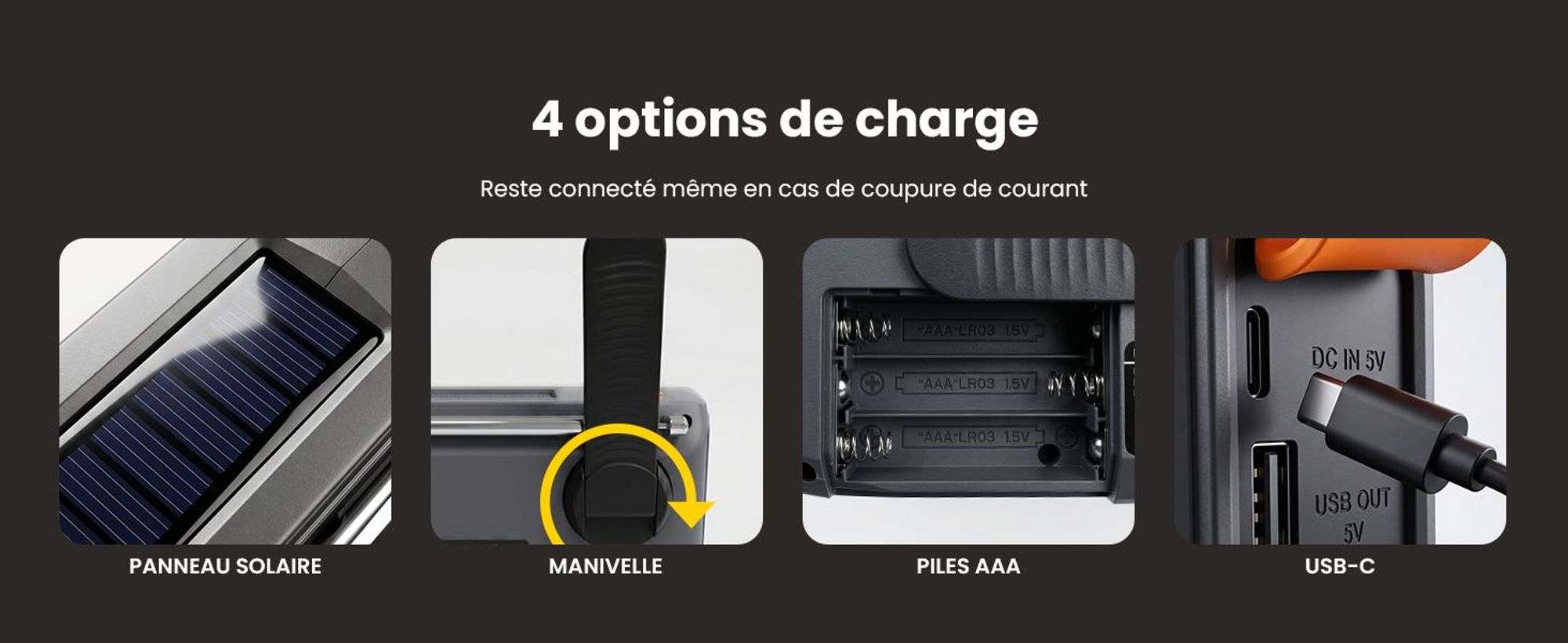 Extralink Radio d’urgence DAB/FM, solaire, dynamo, 4500 mAh, Bluetooth et SOS
