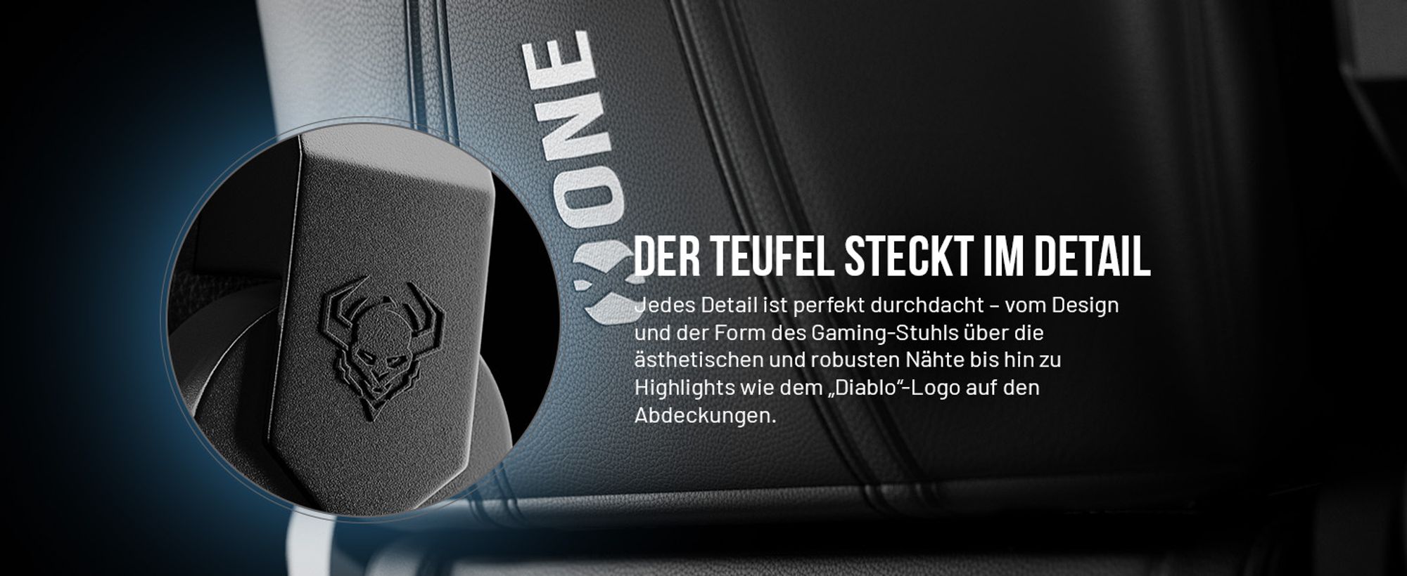 Diablo X-One 2.0 Gaming Stuhl Bürostuhl Schreibtischstuhl Verstellbare Armlehnen Ergonomisch Nacken/-Lendenkissen Farbe: Schwarz, Größe Normal