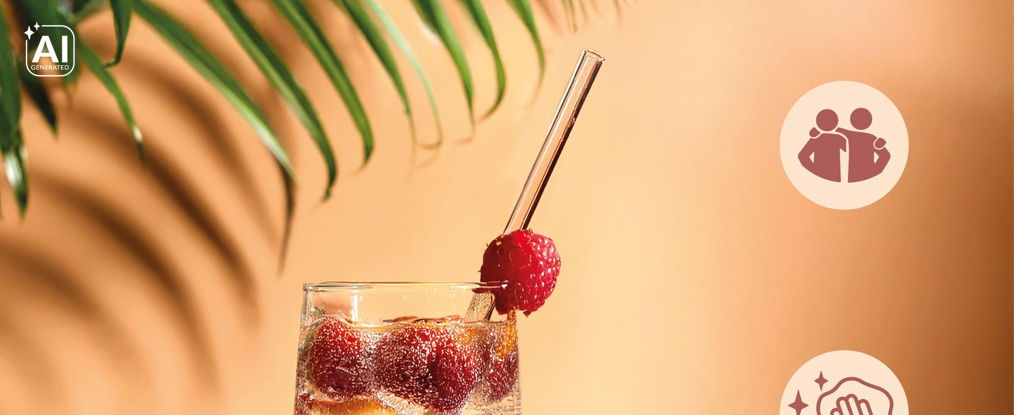 Pailles en verre dans un verre à cocktail
