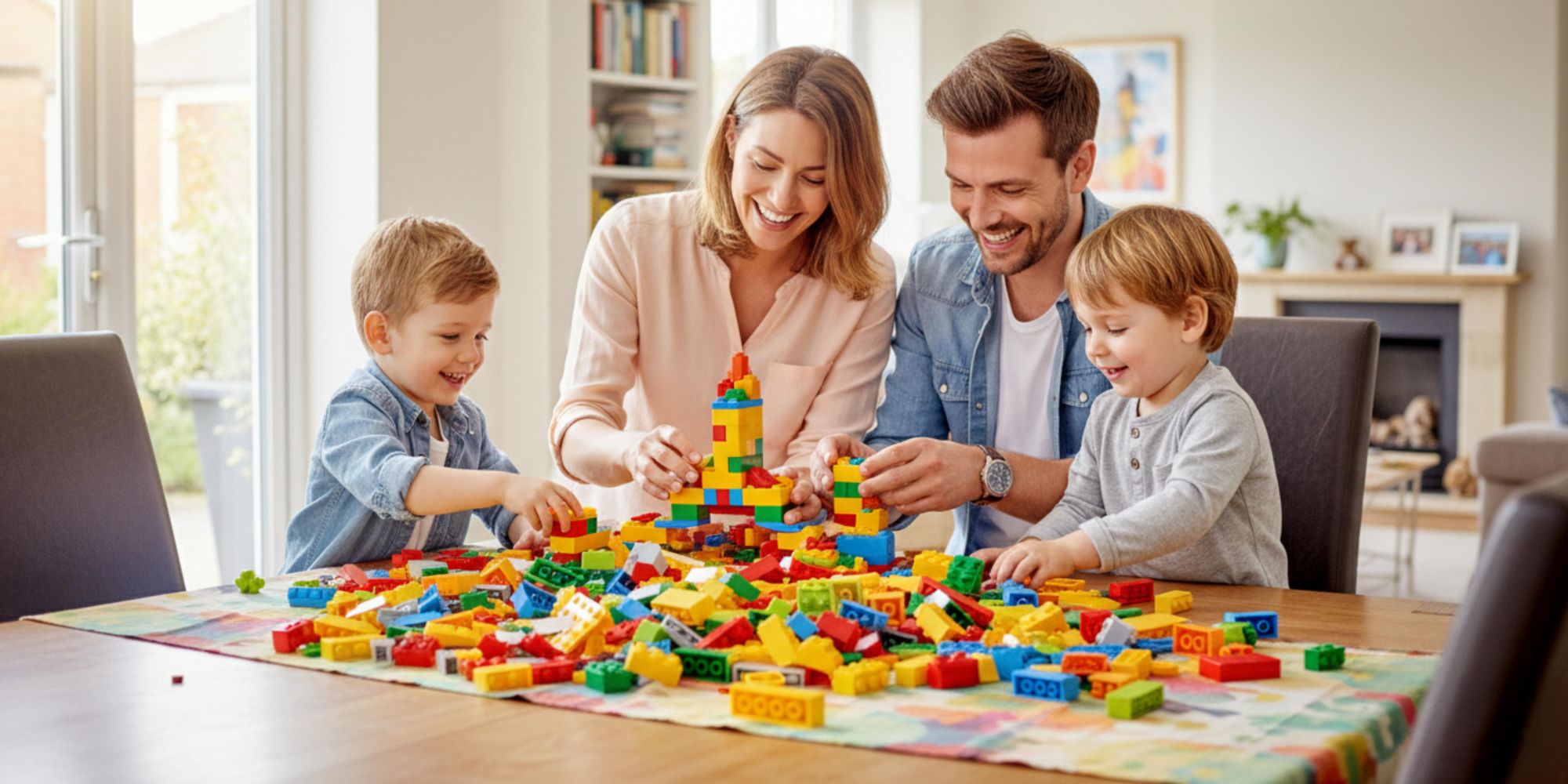 Klassische Bausteine Set 500 Teile, Kreatives Konstruktionsspielzeug für Kinder ab 3 Jahren, Bunte Bauklötze Kompatibel mit Marken, EVI TOYS Box