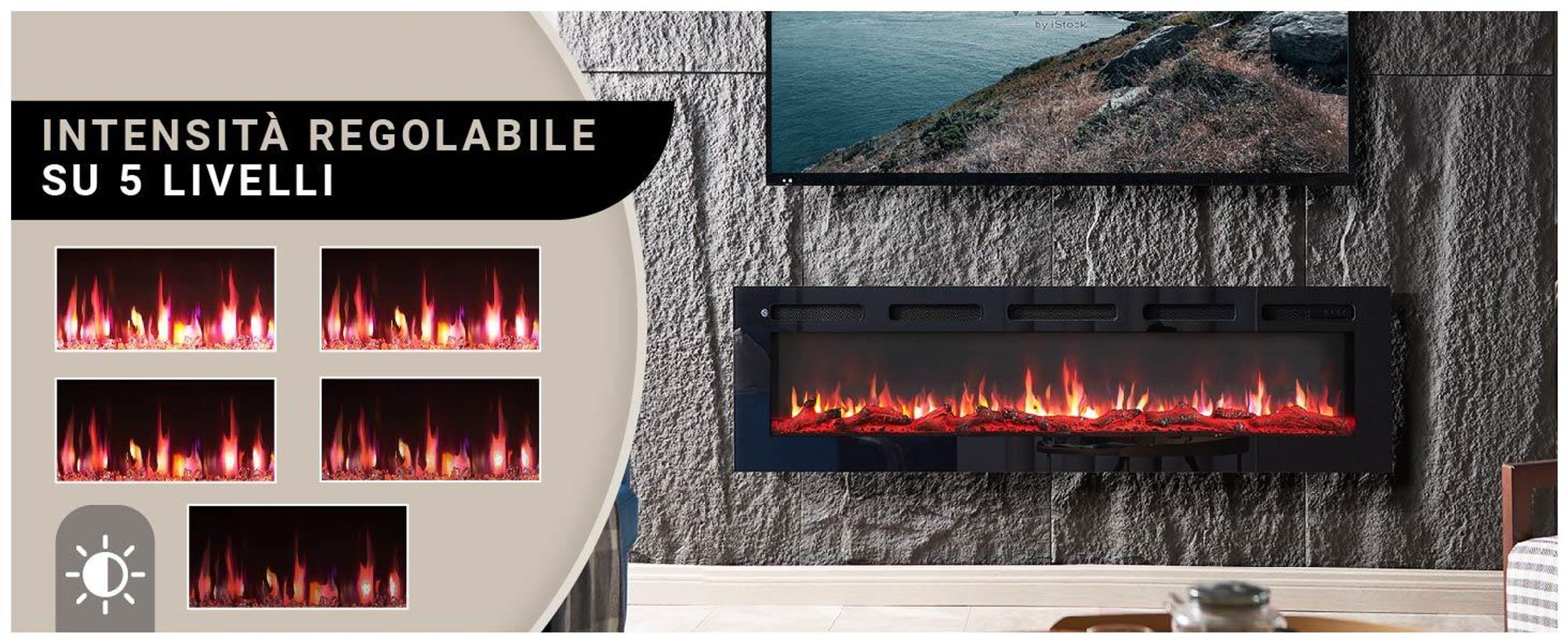 Camino elettrico BALDERIA Leif 60 - 2in1 - nero