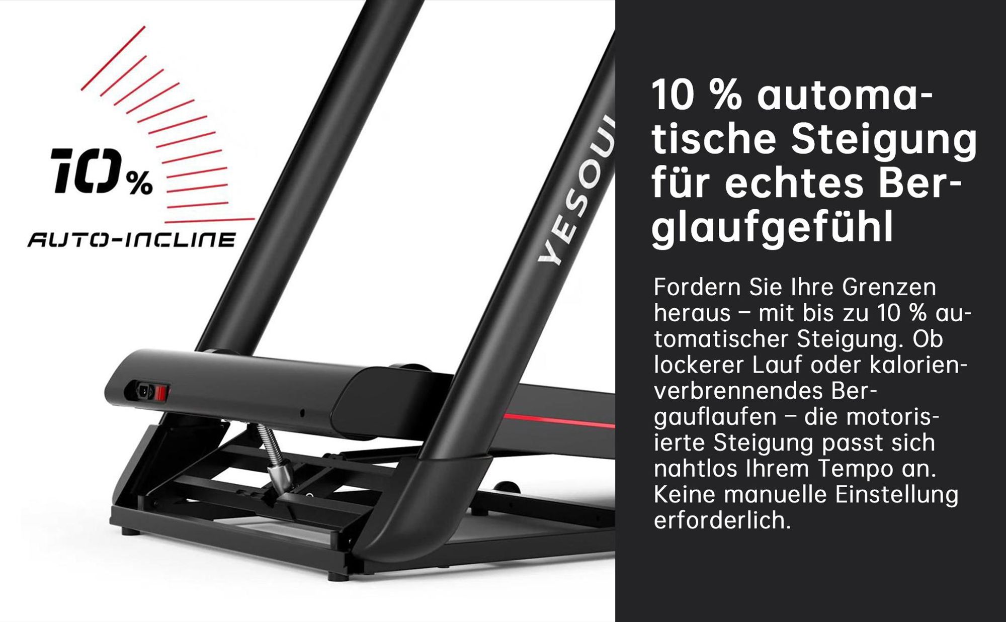 YESOUL T3 PLUS 21,5" FHD běžecký pás s 10% automatickým sklonem, bezkartáčovým motorem, otočnou 360° obrazovkou a zrcadlením, skládací