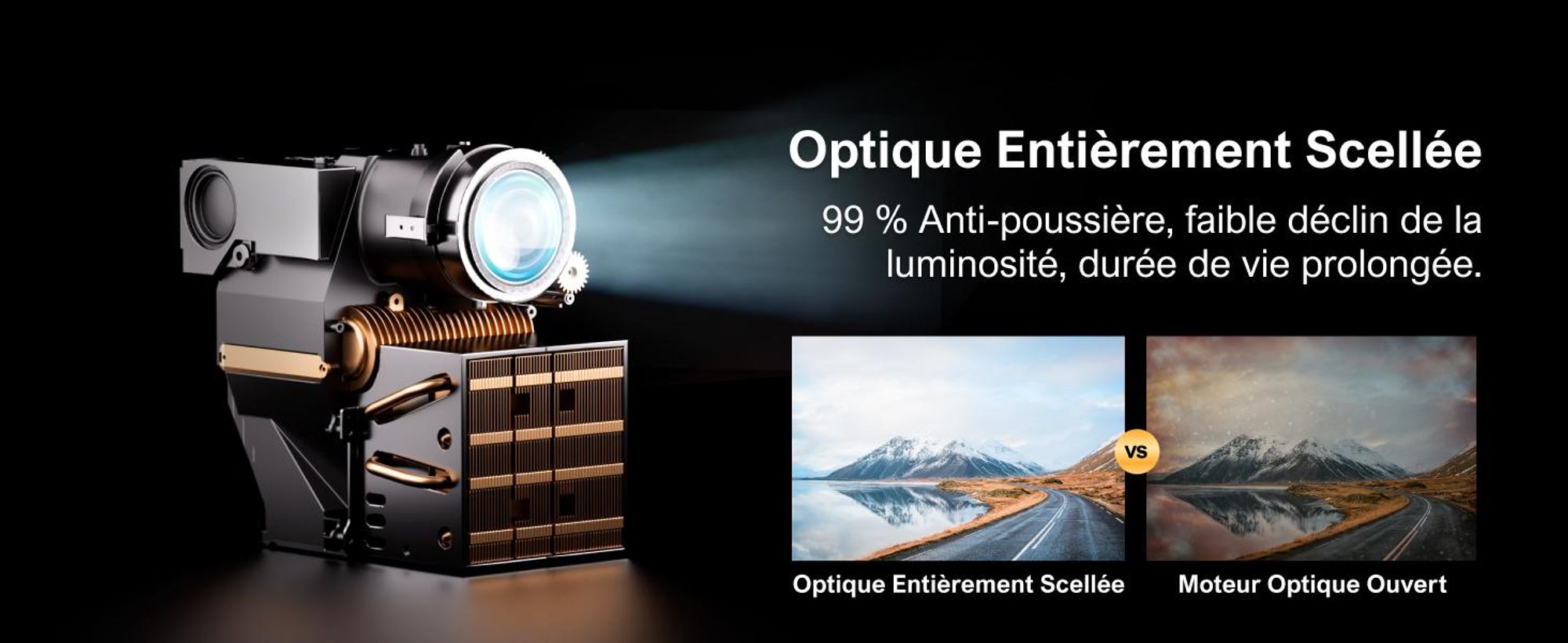 ULTIMEA Beamer Android TV 11.0 avec NETFLIX, 4K Home Cinema Beamer support 1000 ANSI-Lumen, Dolby Audio, Poseidon E40 Smart Series