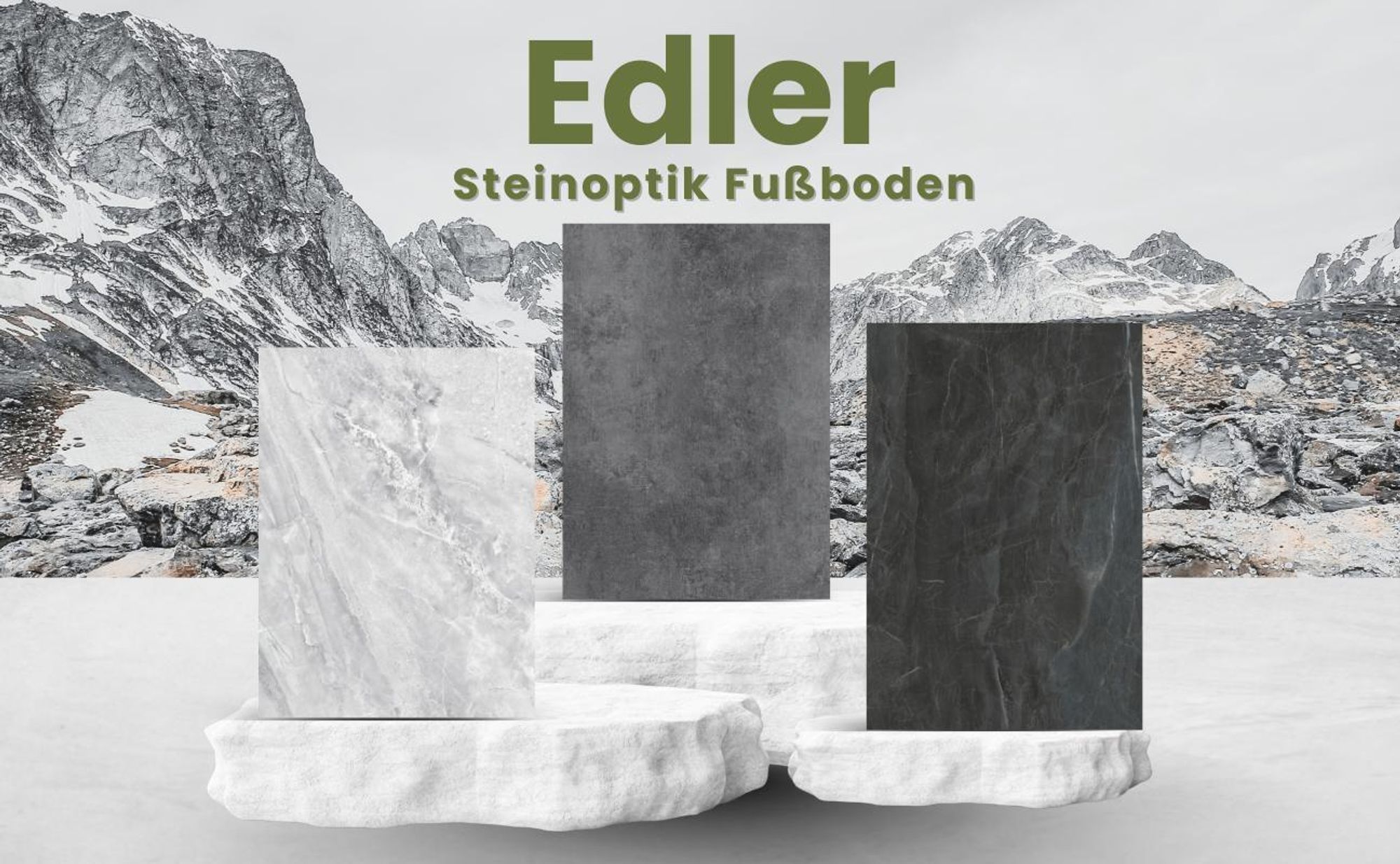 1 m² Klick-Vinyl-Fliese Marmor-Stein-Optik XL inkl. Trittschalldämmung – 830x470mm – Hochglanz Oberfläche – DIY-Verlegung von STILEWO -Twilight Marmor