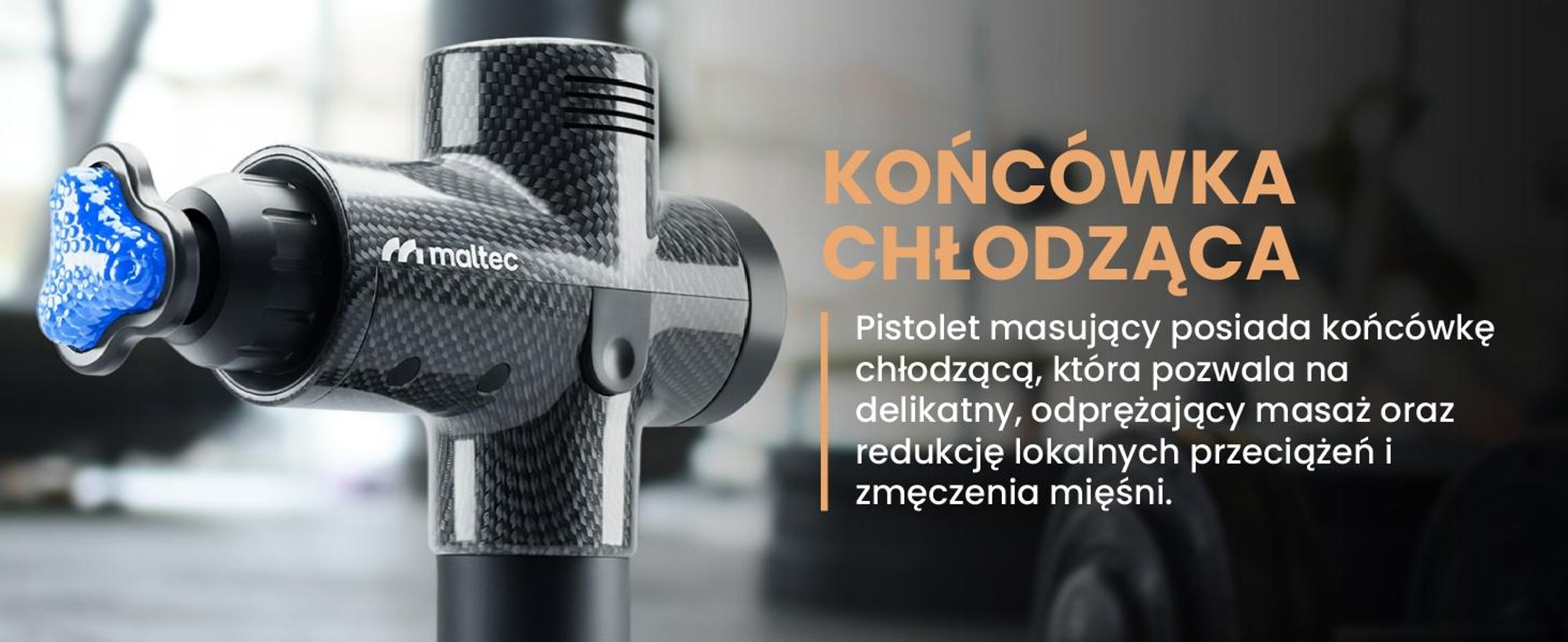 Pistolet do masażu z dziesięcioma nasadkami i dużym akumulatorem