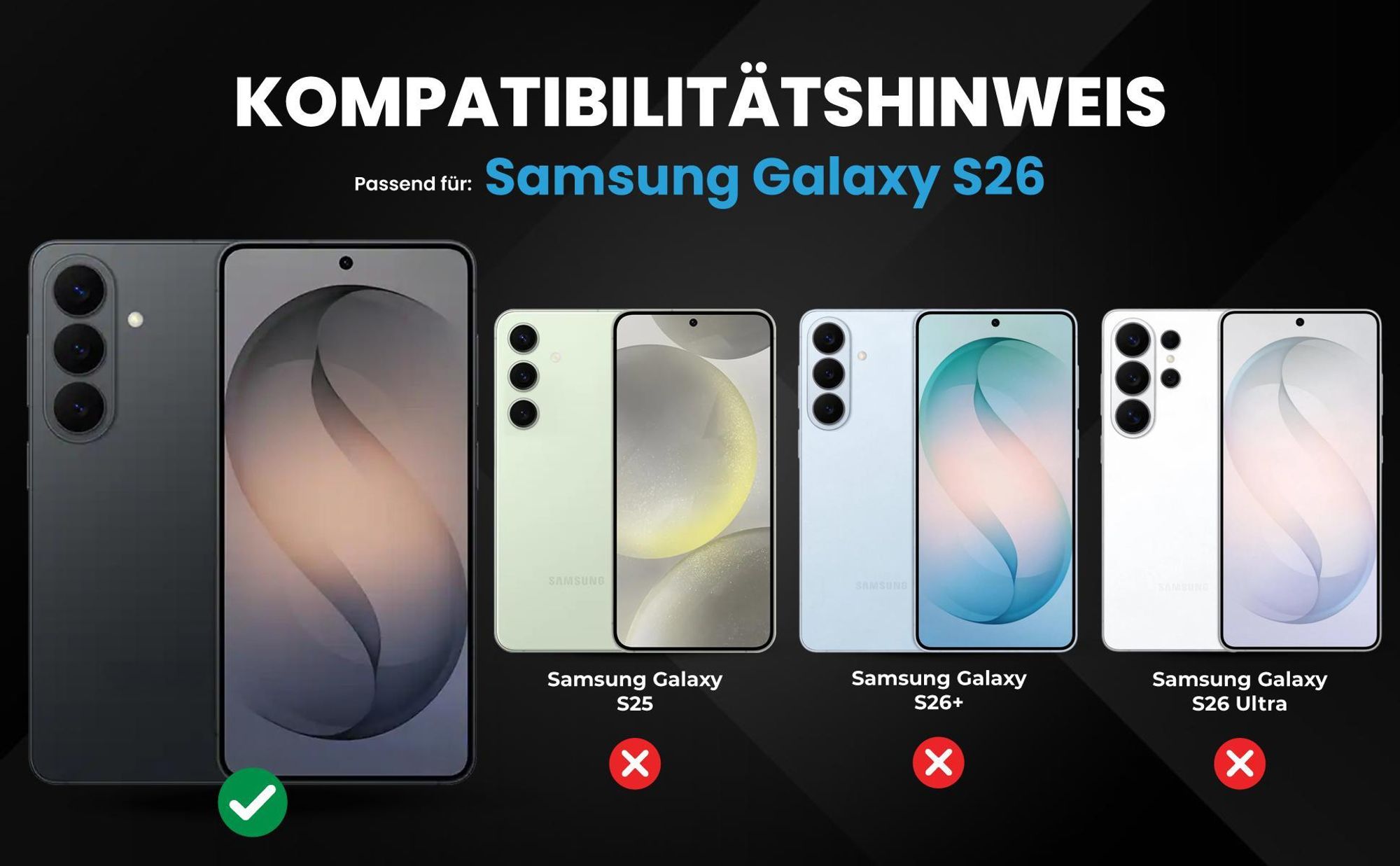 Kompatibilitätshinweise Hülle für Samsung Galaxy S26