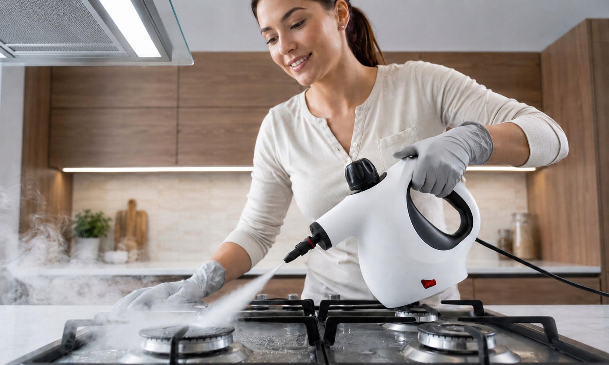 Myjka Parowa Parownica Czyścik Mop Parowy Do Kuchni Podłogi Okien Fug 1050W