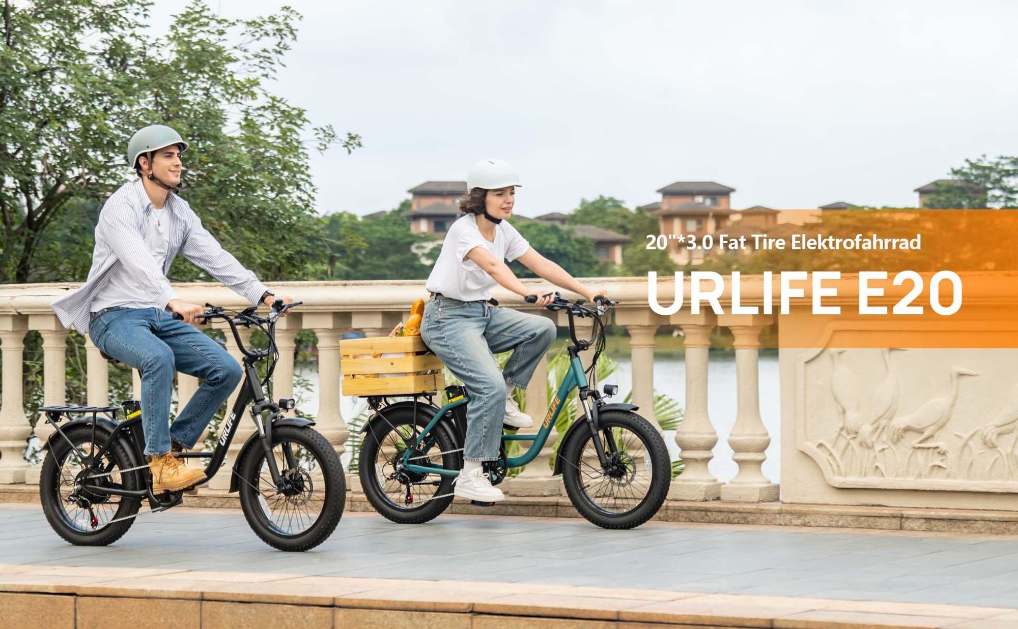 Elektrofahrrad URLIFE E20 - 250W Motor 48V 13Ah Batterie 20 Zoll Reifen Scheibenbremsen - Grün