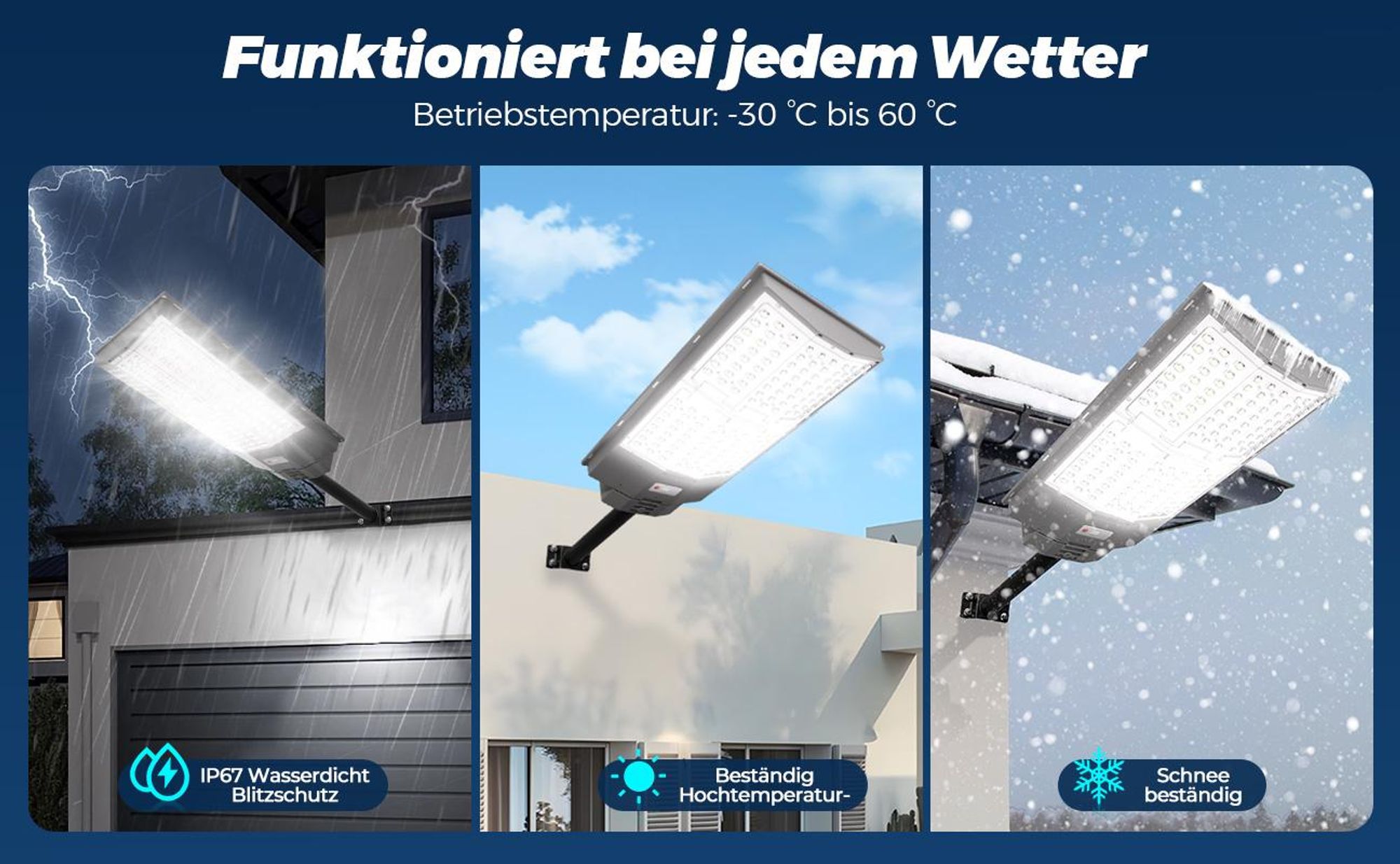 2000W Solar Straßenlaterne LED Straßenlampe Solarleuchte mit Bewegungsmelder