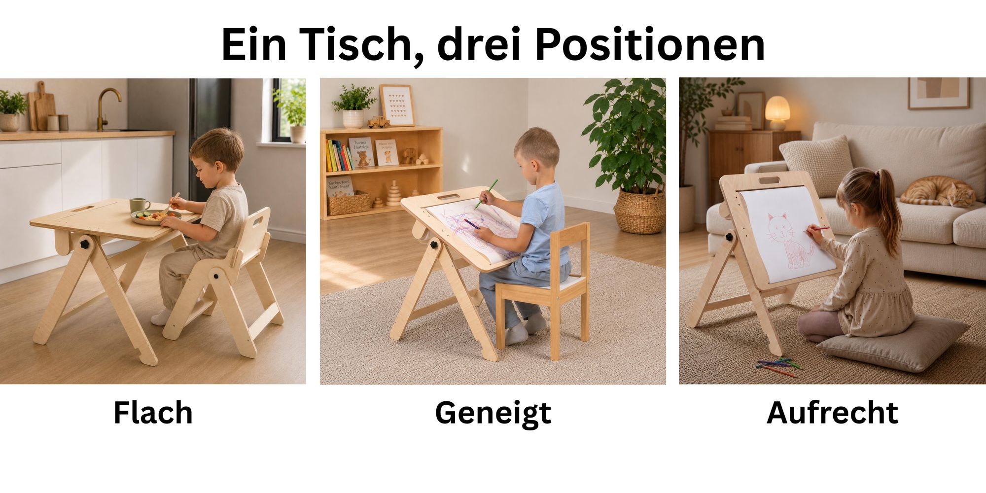 2-in-1 Kindermaltisch und Maltafel mit Papierrolle, klappbarer Zeichentisch für Kinder - leg&go
