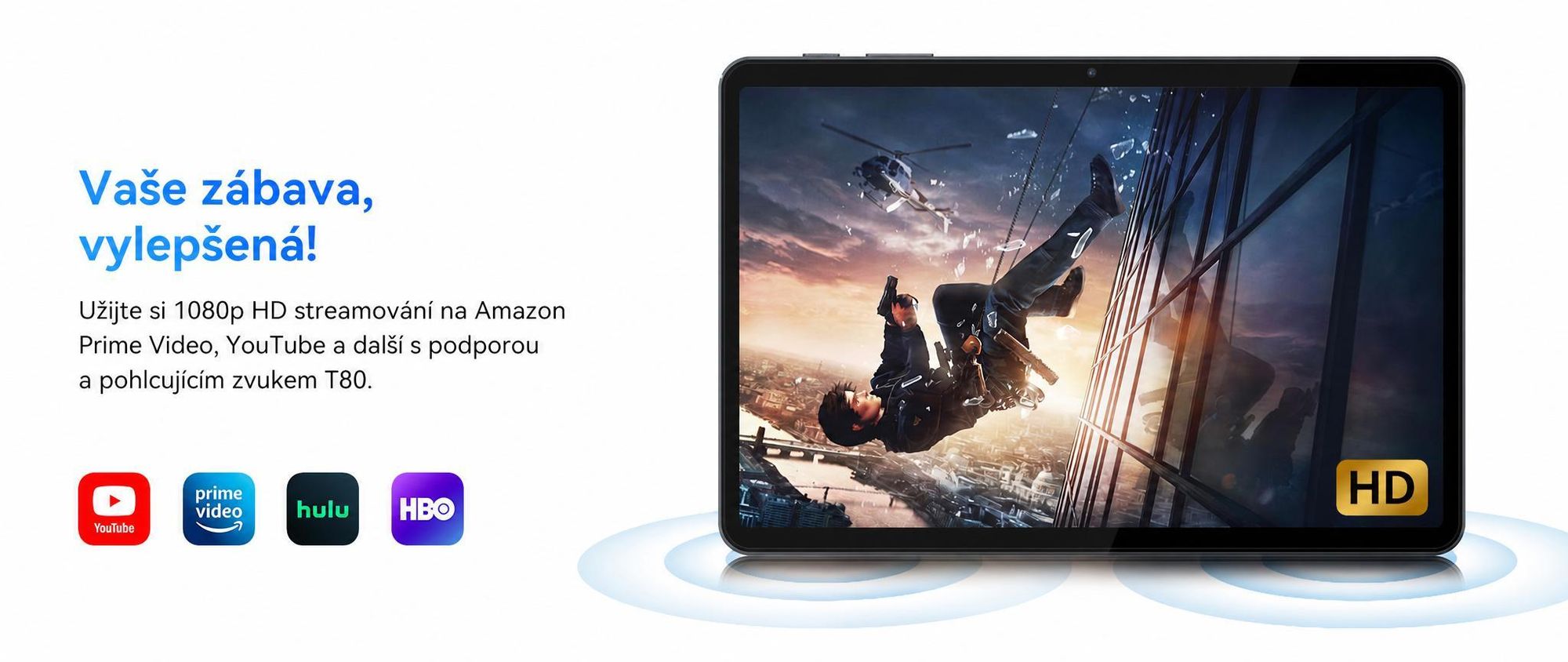 TABWEE T80 Tablet 10.5 Zoll,Android 16, 64GB ROM, 1280 x 800 pixel, 6000mAh Akku, 5MP Kamera, 5G WiFi, Bluetooth,Gemini AI Tablet
