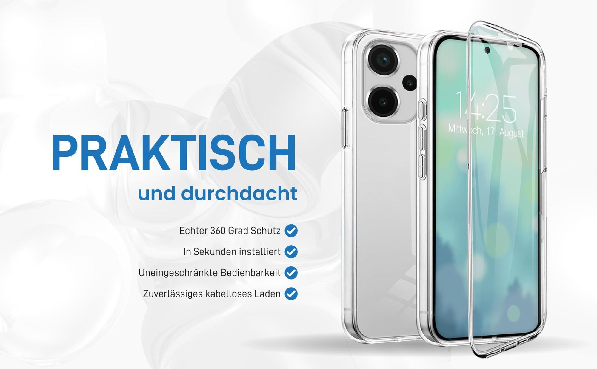 Rundum Schutz Hülle für Xiaomi Redmi Note 13 Pro+ 5G mit Touchsensibilität