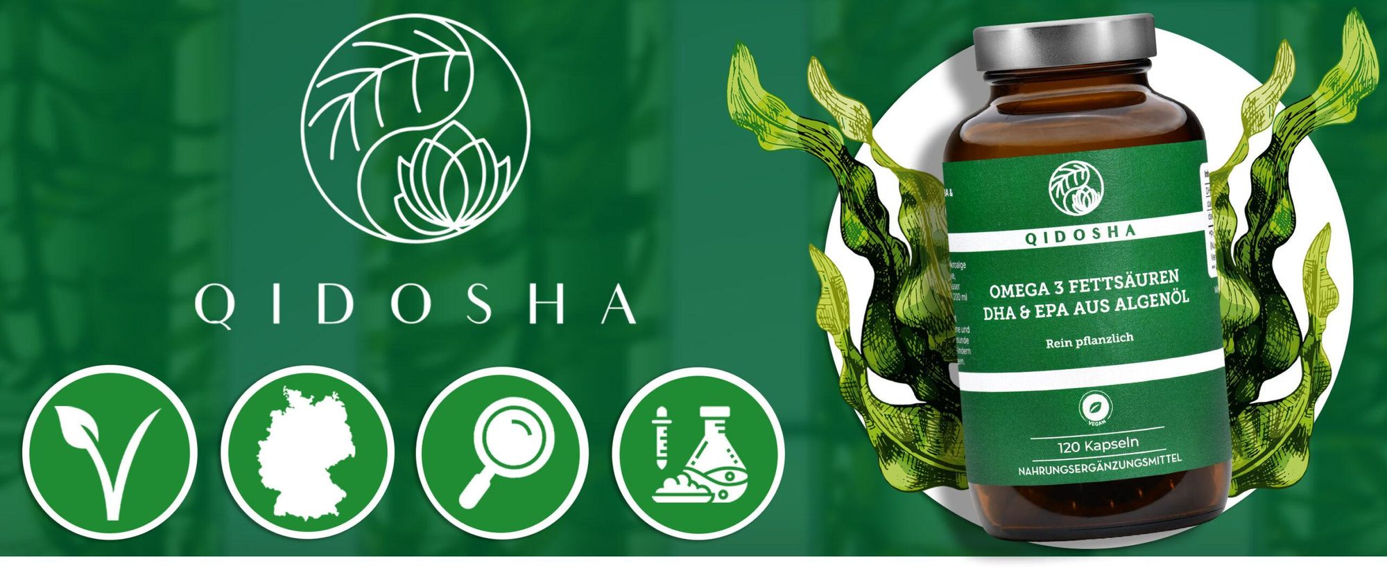 QIDOSHA <b>Omega 3</b> Algenöl Kapseln: Bild 1