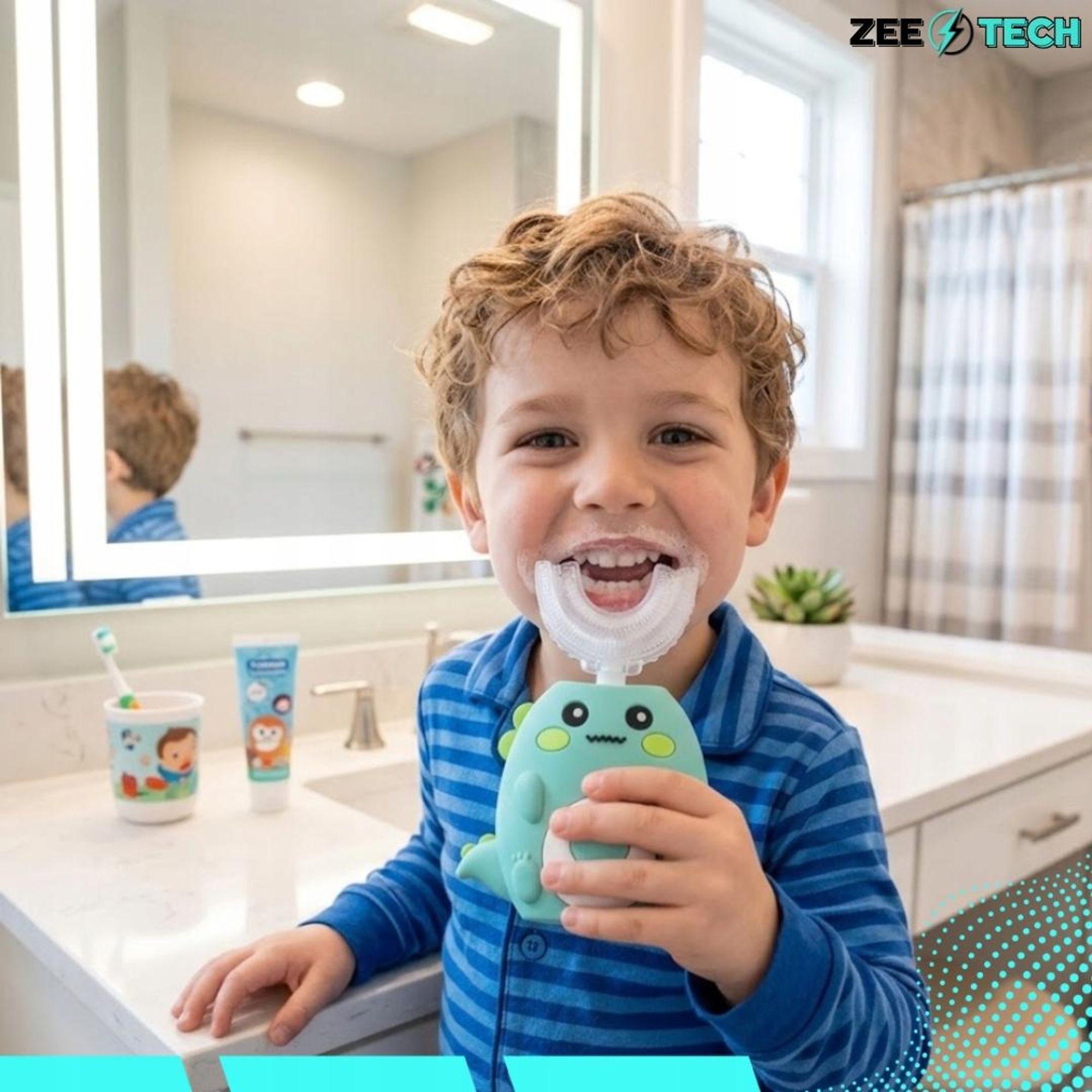 Sonic Zahnbürste für Kinder 360° elektrisch für 2–12 Jahre, 45 Sekunden