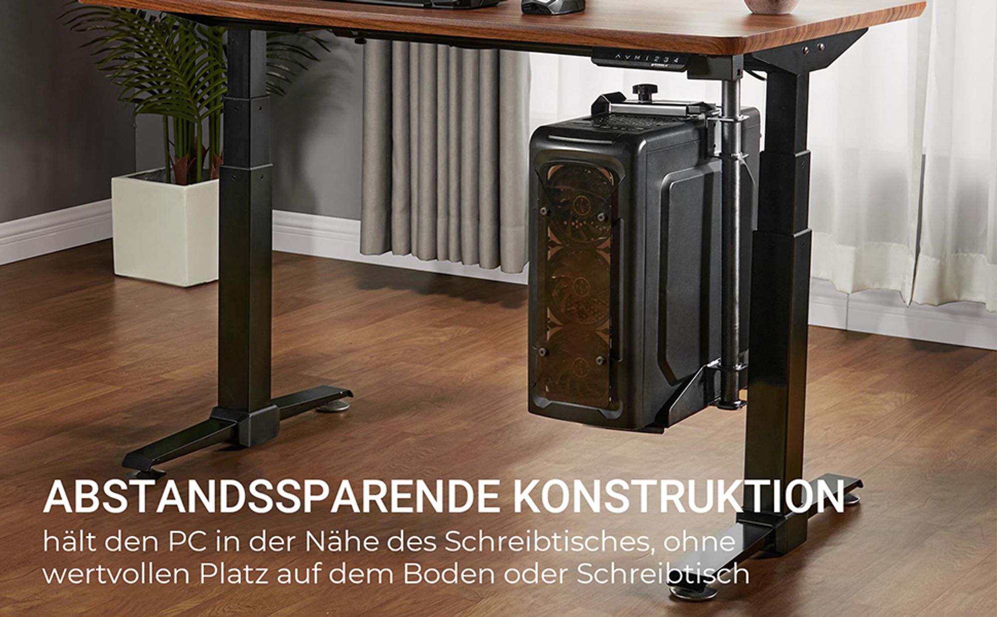 EUREKA ERGONOMIC PC Halterung Verstellbar Höhe und Breite 360° Drehbar Computer Ständer Untertisch Computerhalterung