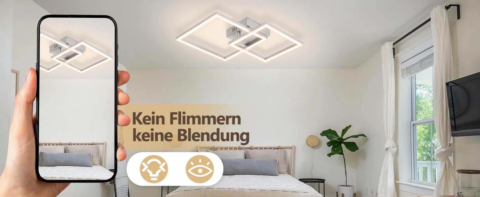 ZMH Lampy sufitowe LED Lampa sufitowa do kuchni 20 W Srebrna lampa do sypialni 4000 K Neutralna biel Lampa kuchenna Obrotowa konstrukcja do sypialni, biura, salonu