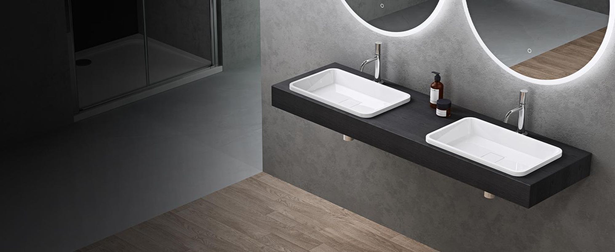 doporro Waschbecken Einbauwaschbecken 60x38x12cm weiß aus Gussmarmor rechteckig mit Ablaufabdeckung ohne Armatur Colossum104