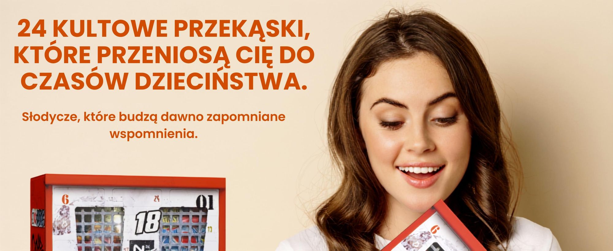 BOXILAND® nostalgiczny kalendarz adwentowy 2026, 24 retro słodycze, klasyki