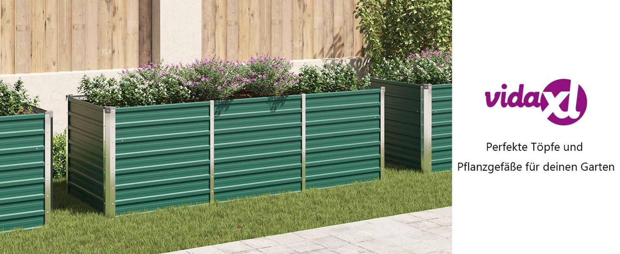 vidaXL Garten-Hochbeet Verzinkter Stahl 240x80x77 cm Grün