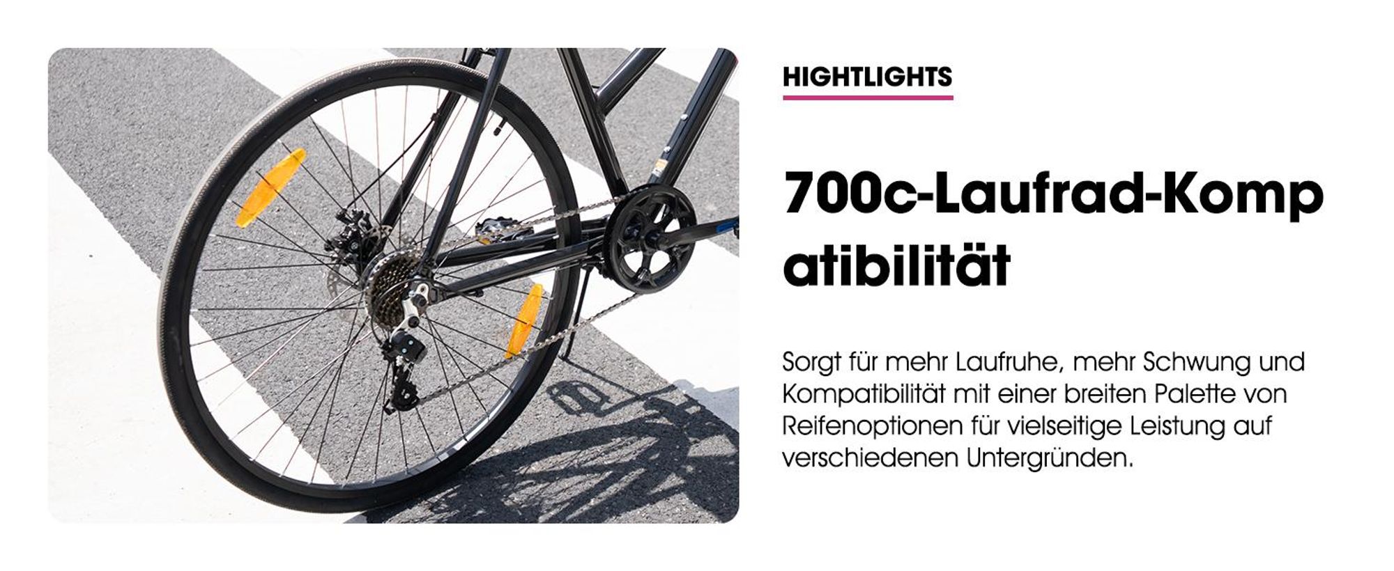 HILAND Cityrad 700C Herren Damen Student Aluminiumlegierung Pendler Stadtfahrrad, 7-Gang, mit Schutzblechen, Gepäckträger, Mechanische Scheibenbremse