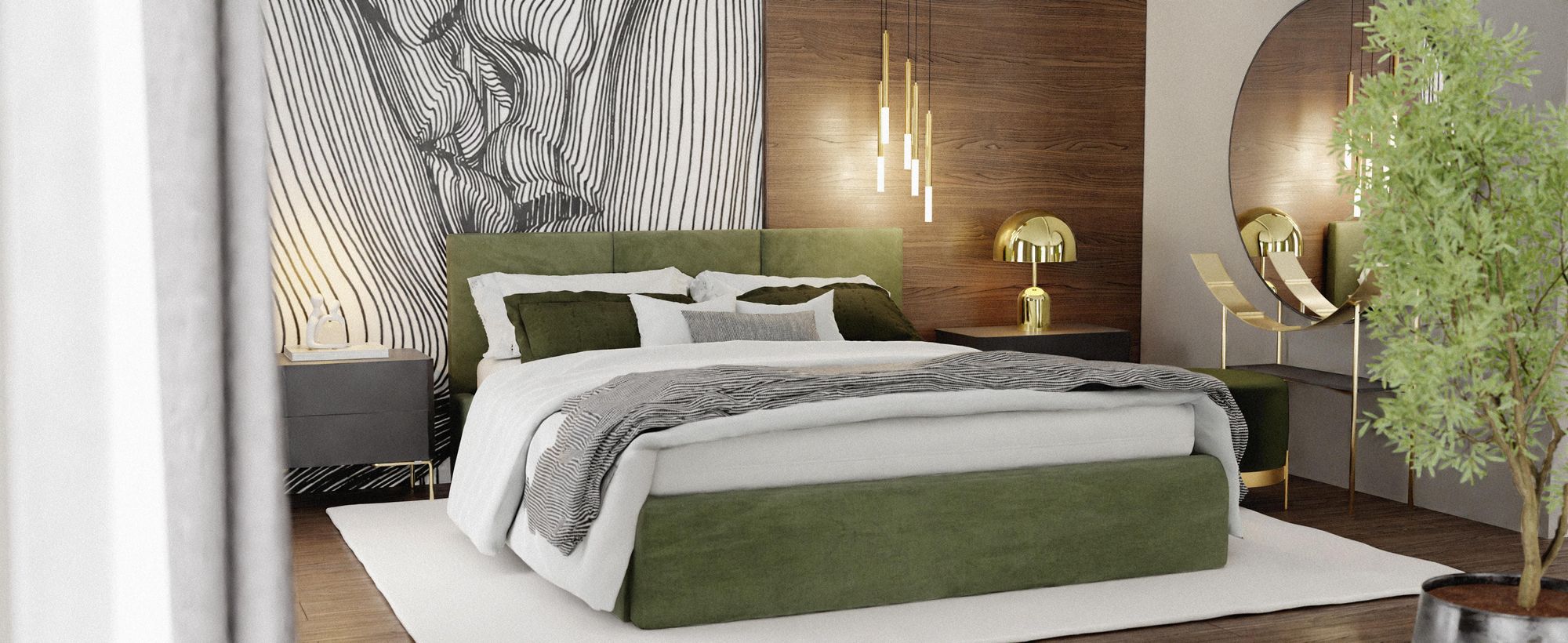 Muralo POLSTERBETT für Schlafzimmer Polsterbett mit Bettkasten Bett mit Polsterkopfteil Doppelbett 180x200 Bett mit Stauraum Mint