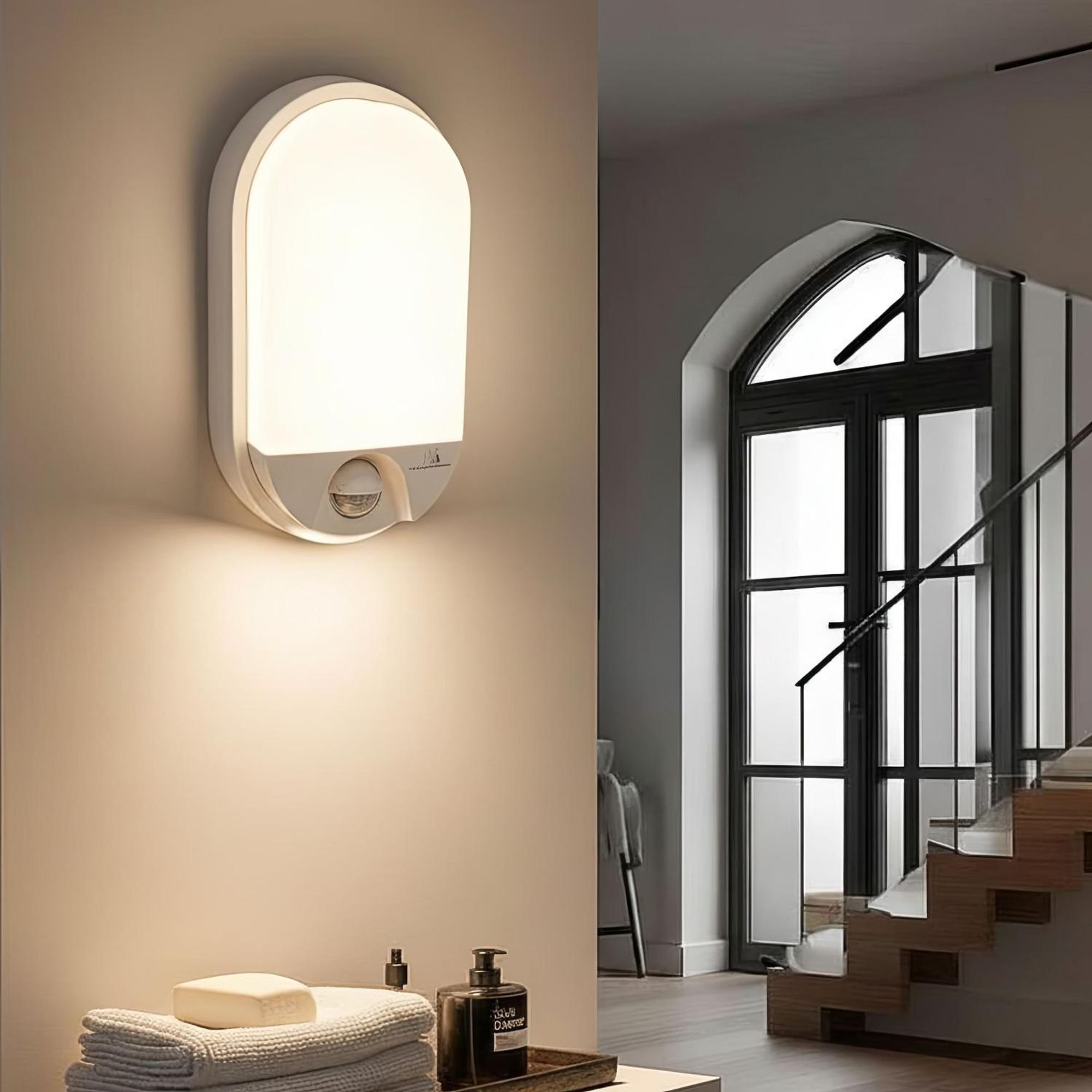LED-Lampe mit Infrarot-Bewegungssensor Wandleuchte Innen-/ Außenbeleuchtung 1100lm 15W IP54 weiß ++