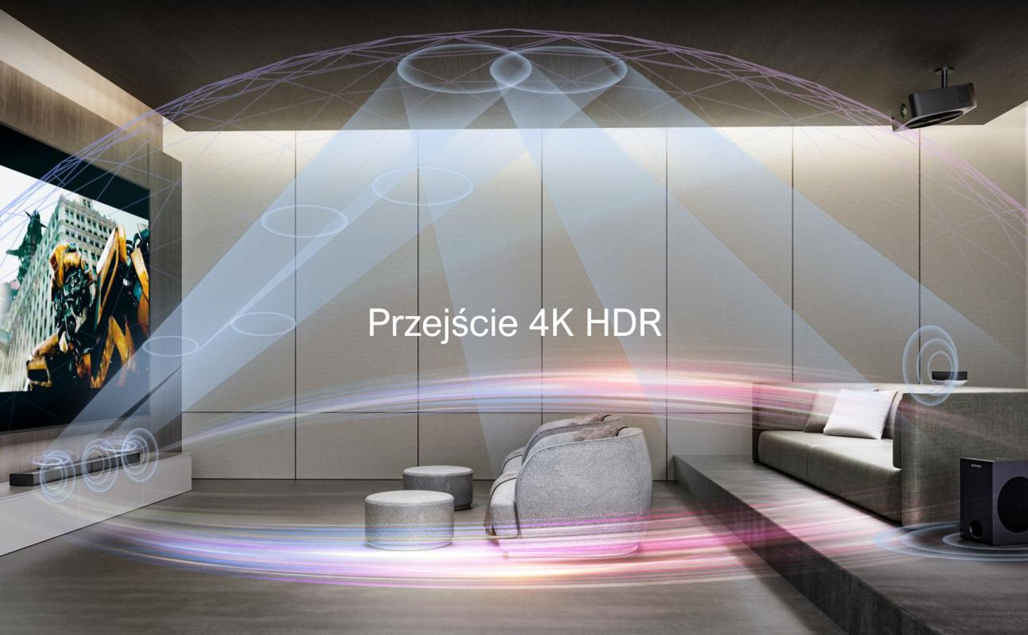 ULTIMEA 5.1.2-kanałowy soundbar do telewizorów z Dolby Atmos, system dźwięku przestrzennego kina domowego z subwooferem do dźwięku kinowego, HDMI/Opt/Bluetooth