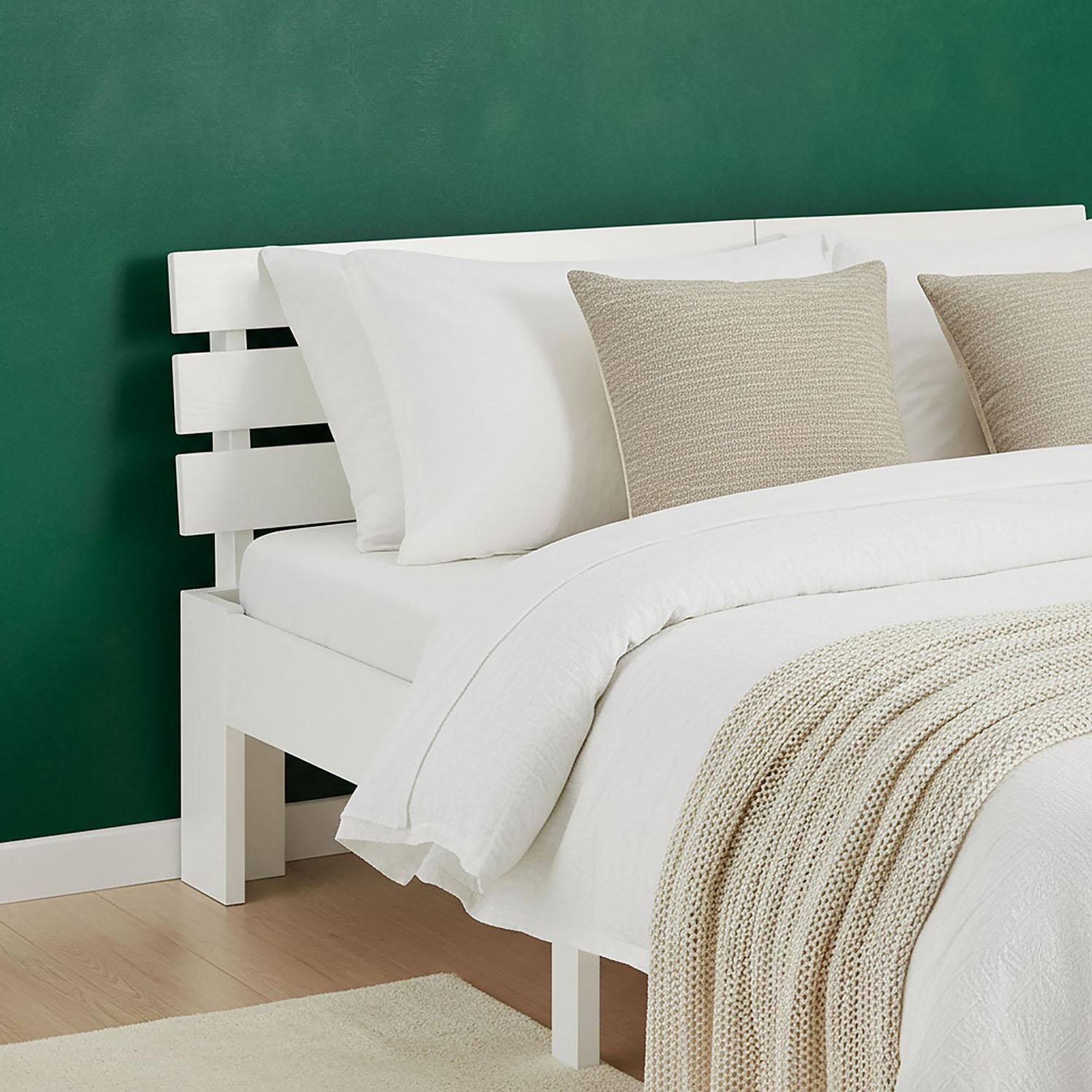 Homestyle4u Holzbett 140x200 Doppelbett mit Lattenrost Weiss Kiefer Massivholz