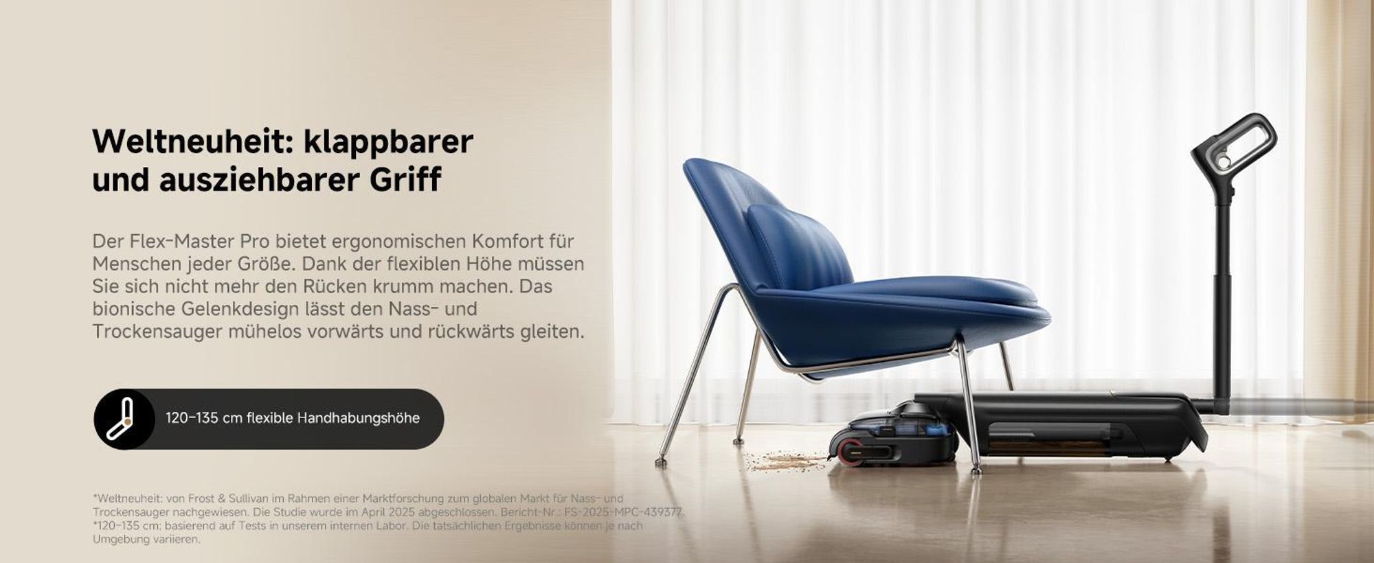 MOVA M50 Ultra Nass- & Trockensauger 22.000 Pa, Triple-Edge, Klappgriff + Reinigungsflüssigkeit Gratis