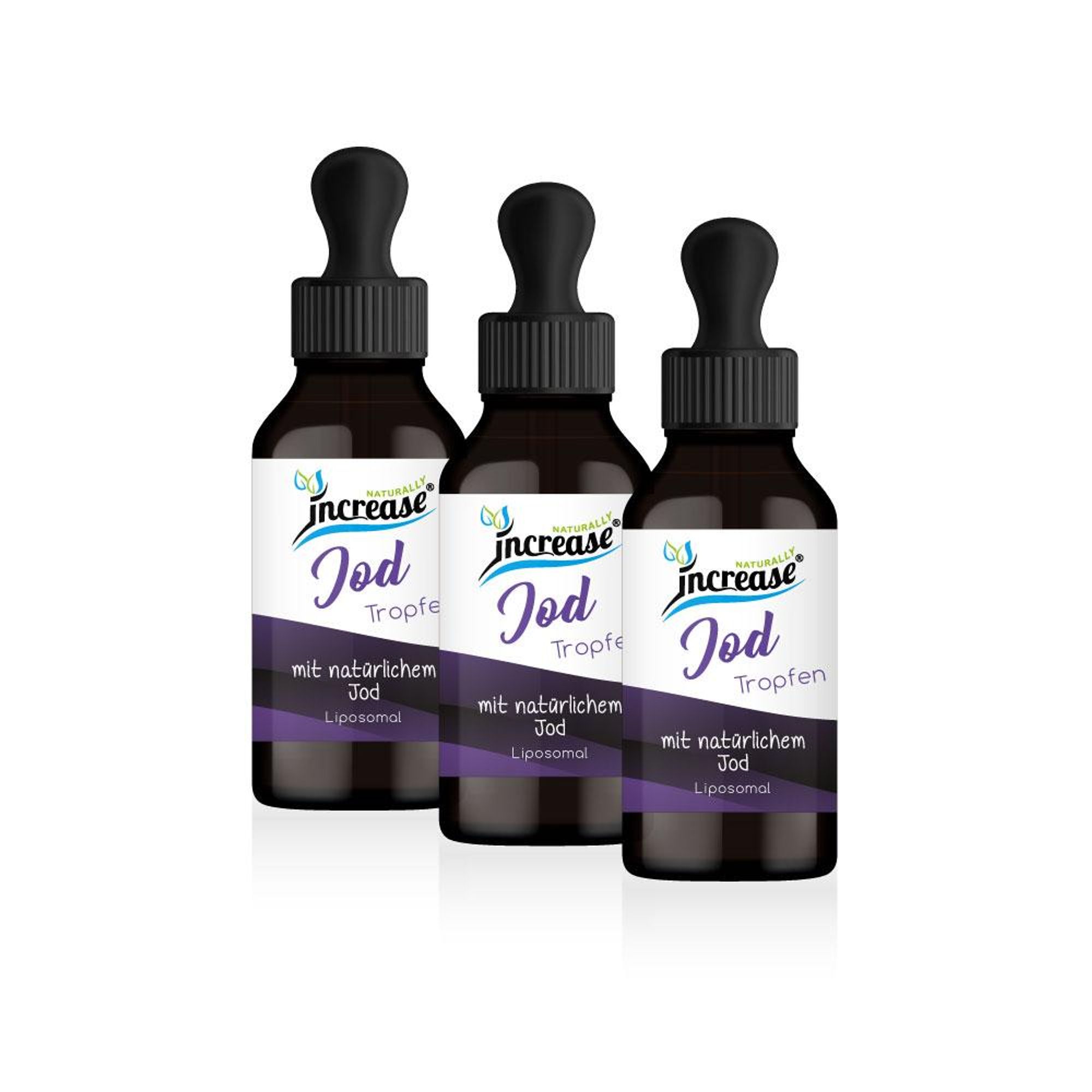 Nimm 3, zahl 2 Aktion Liposomale Jod Tropfen hochdosiert - 500µg Jod pro Tag (15.000µg Jod in 3 Flaschen) - Keto MCT Öl C8 & C10