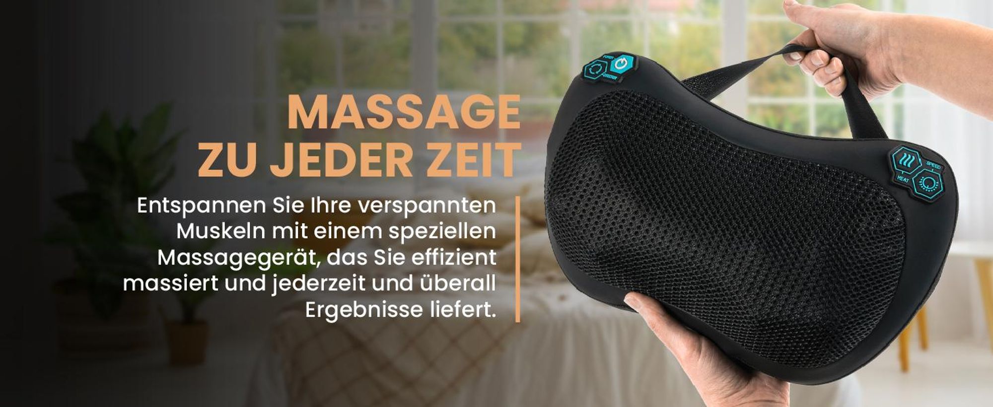 Massagekissen Rücken Nacken Körper Shiatsu wärmende Rückenmassagegerät für Büro Auto