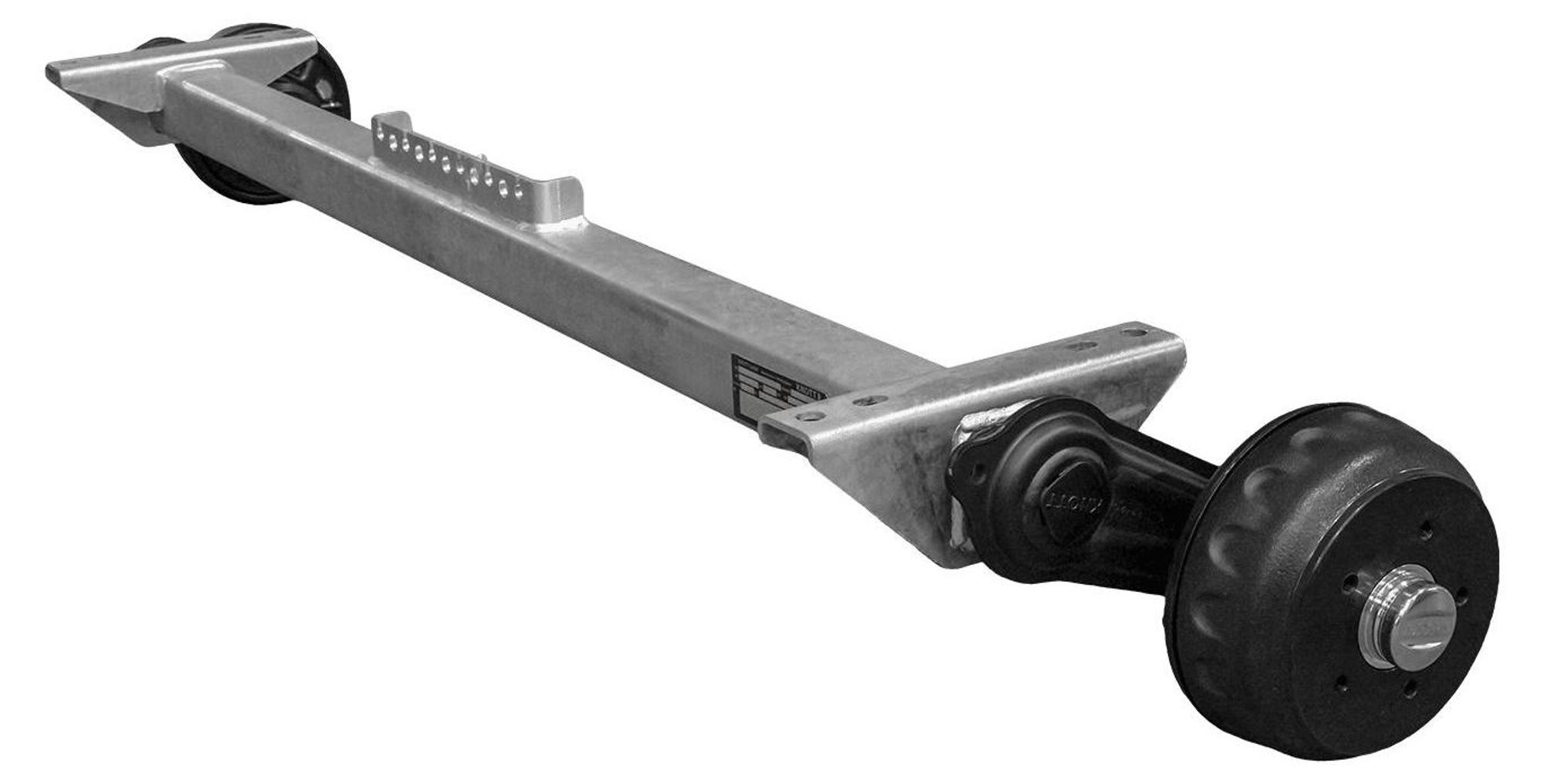 KNOTT gebremste Achse 1350 kg, 1450 mm Lochabstand für Bootsanhänger