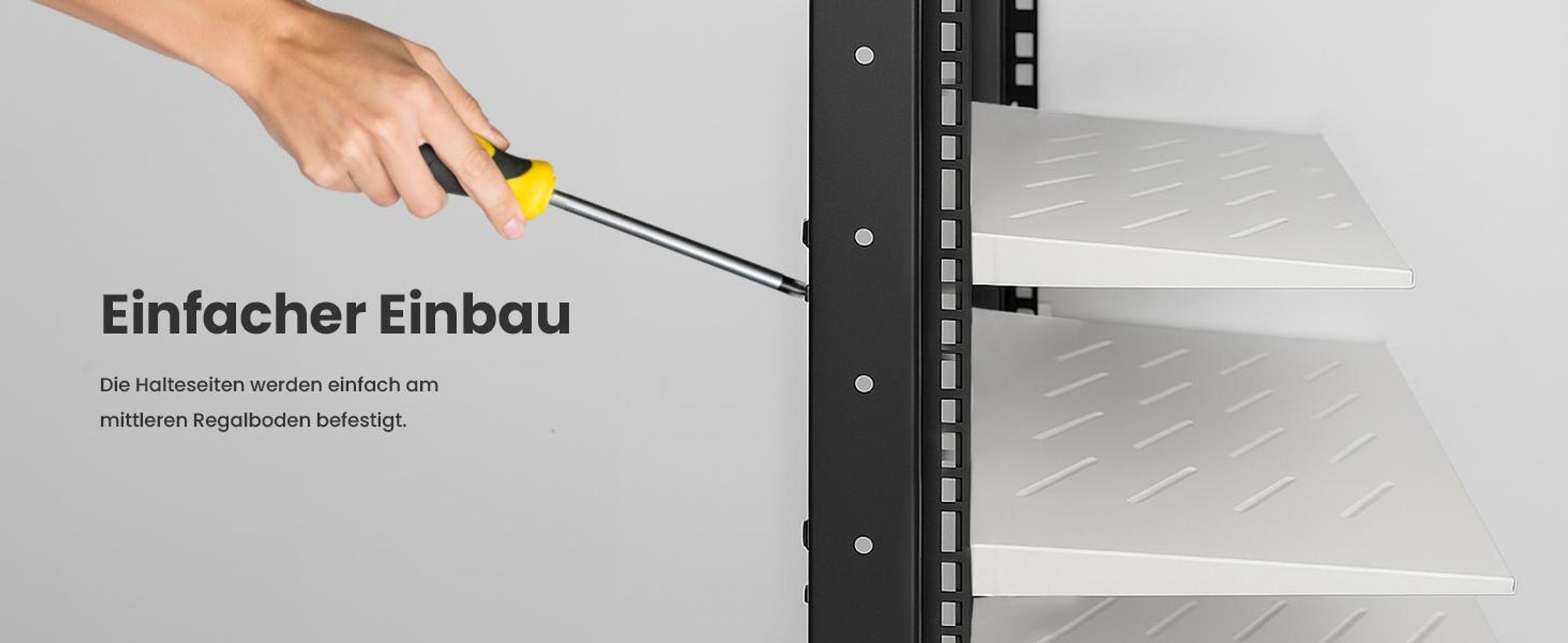 Extralink Fachboden 1U 350mm für 19 Zoll Netzwerkschrank