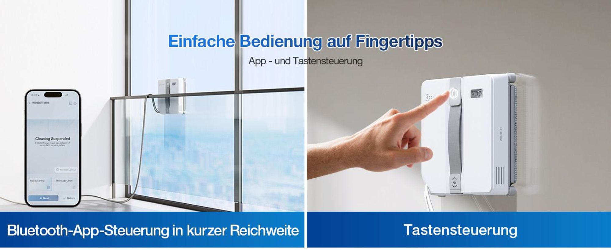 ECOVACS WINBOT Mini Fensterputzroboter Grau