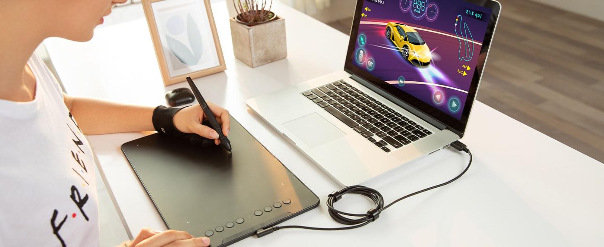 XPPen DECO 01 V2, Verkabelt & Kabellos, 5080 lpi, 254 x 158,75 mm, USB, 1 cm, Stift