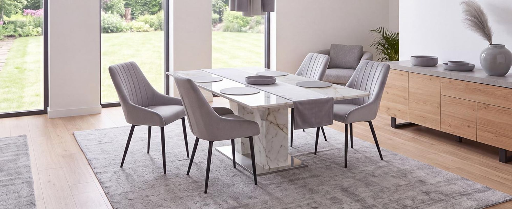 Duhome Lot de 2 chaises de salle à manger rembourrées en velours, chaises rétro avec pieds en métal, gris