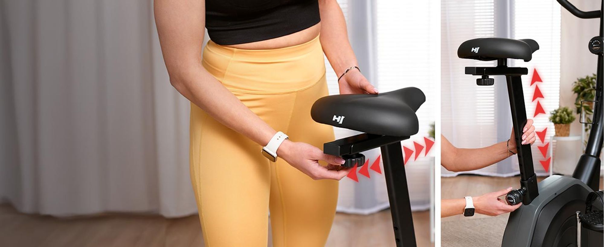 Hop-Sport Heimtrainer Fahrrad HS-4000H mit LCD-Display & Pulsmessung, 16 Widerstandsstufen, vertikale & horizontale Sitzverstellung, bis 125 kg