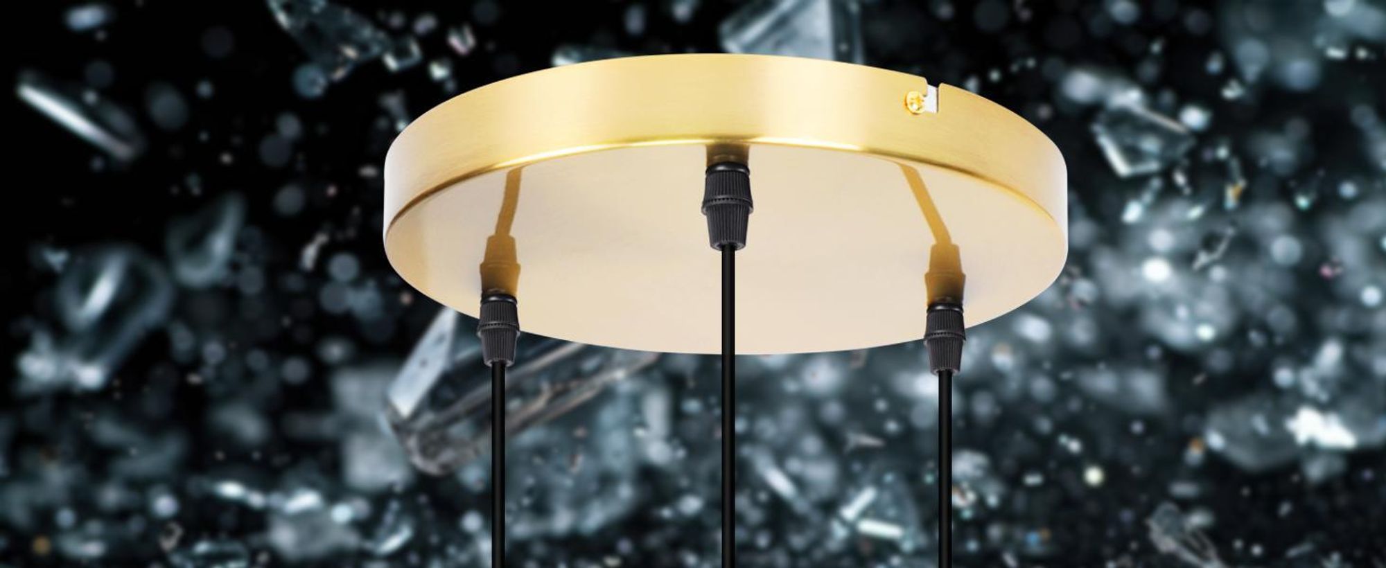 ZMH Pendelleuchte 3 Flammig Hängelampe Esstisch - Hängeleuchte Rund Gold E27 Pendellampe aus Glasschirm Ø 16 für Esszimmer Küche Wohnzimmer Cafe Bar (ohne Leuchtmittel)