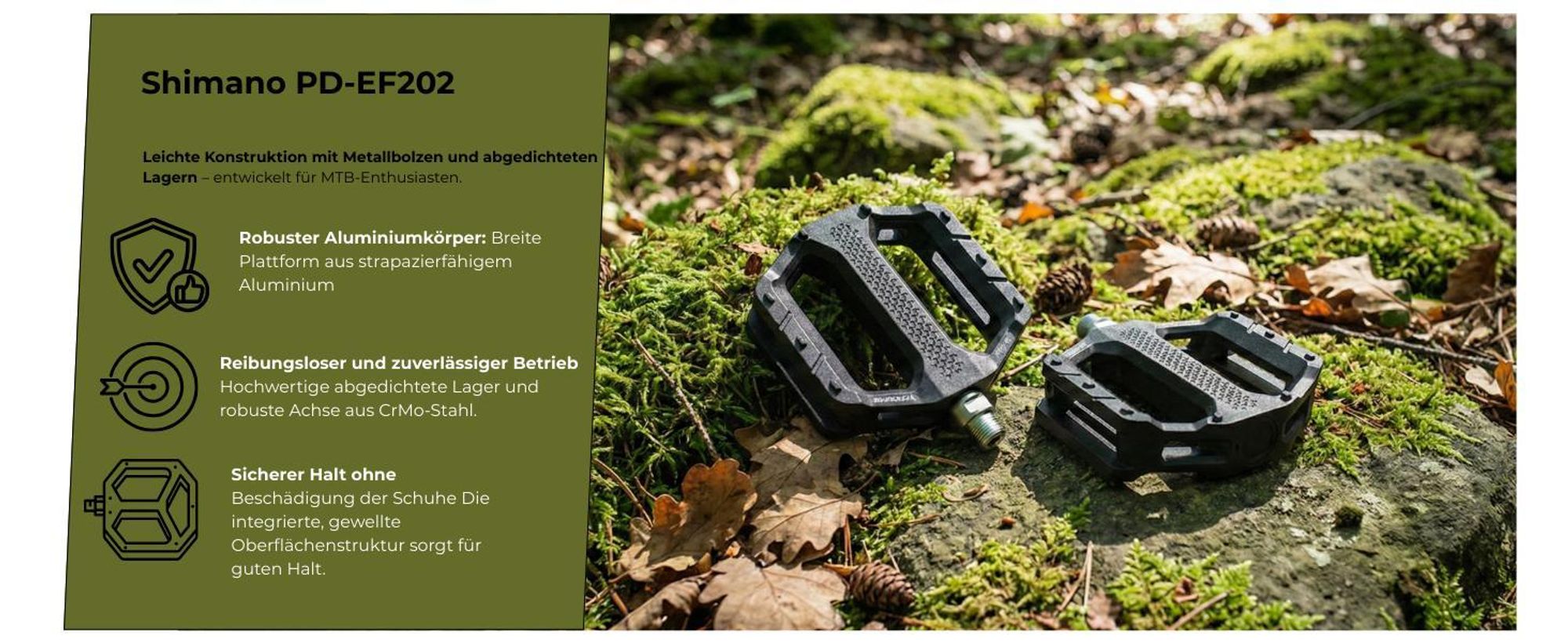 Shimano PD-EF102, Komposite, Schwarz, Orange, 2 Stück(e)