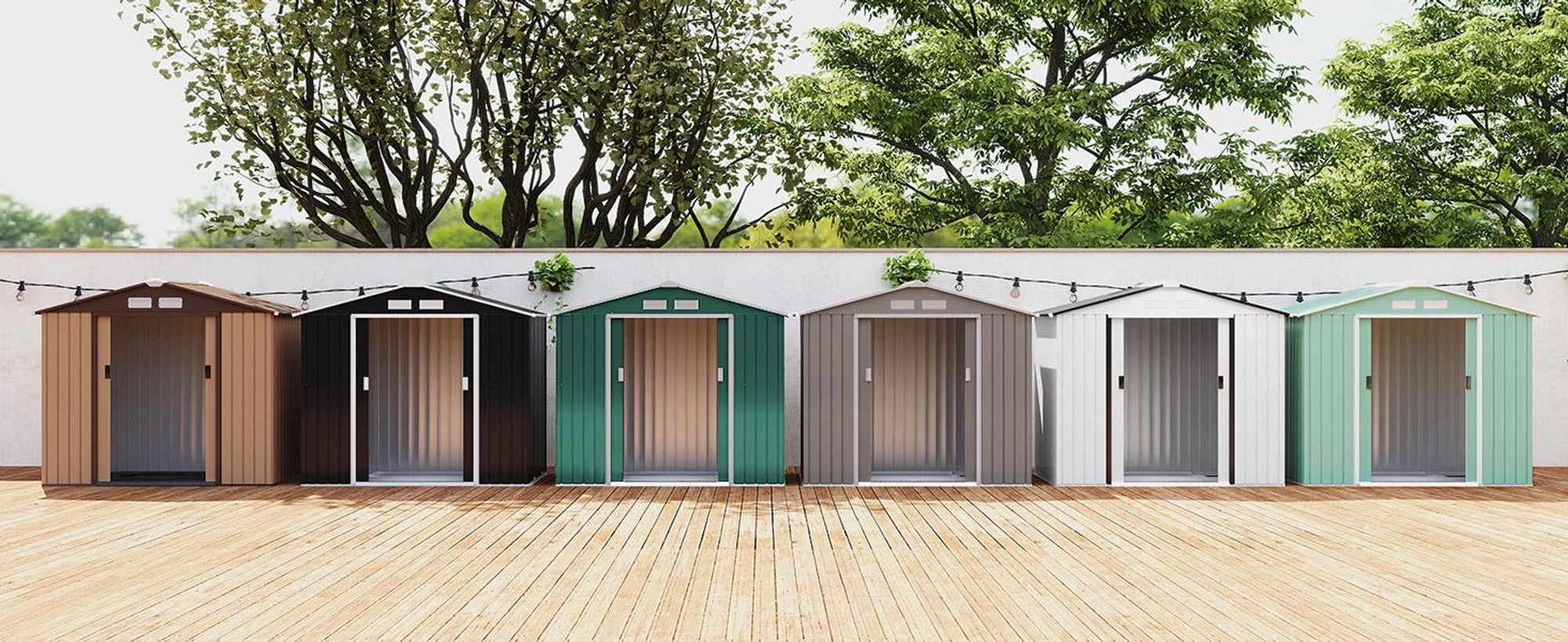 Domek ogrodowy Outsunny 2,42 m², z dachem dwuspadowym, drzwiami przesuwnymi, fundamentem, 213 x 130 x 185 cm, ocynkowany stalowy domek narzędziowy, odporny na warunki atmosferyczne, do ogrodu, żółty