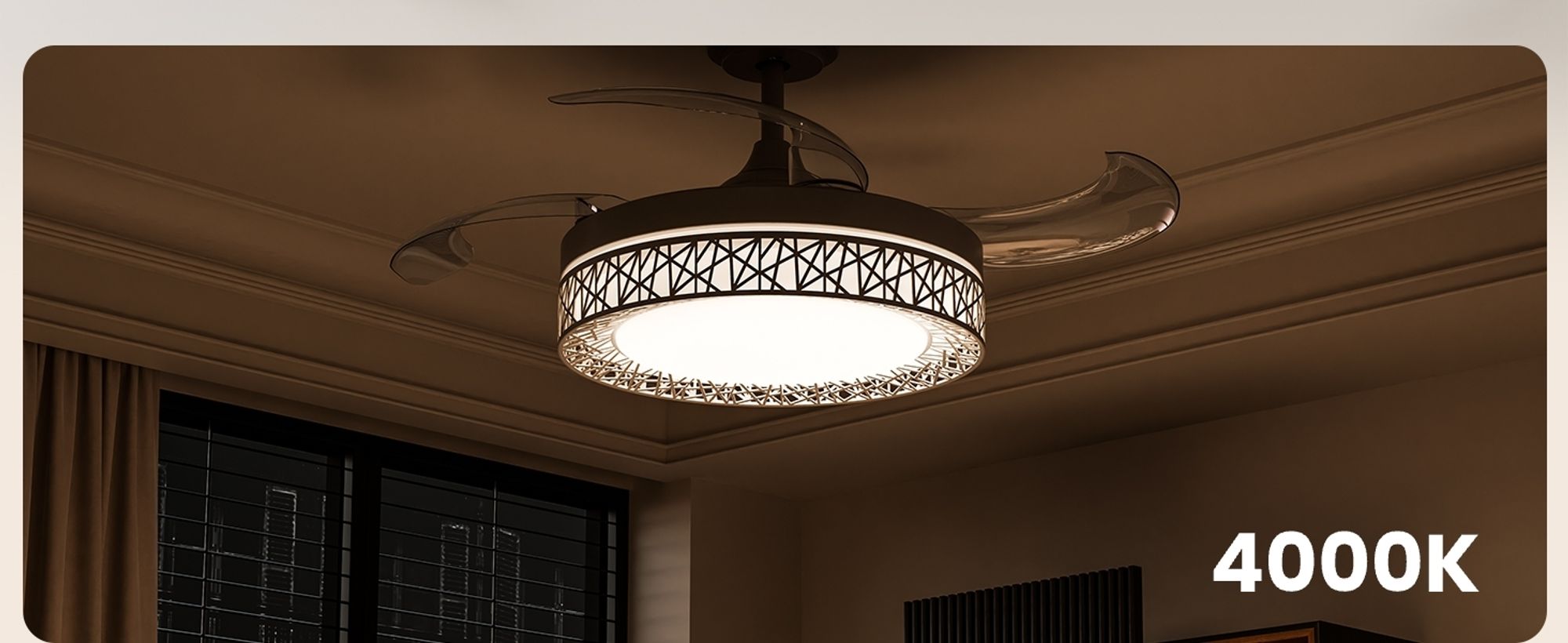 Heilmetz Deckenventilator mit Beleuchtung Ø 108 cm, Dimmbar, 6 Geschwindigkeiten, 3 Lichtfarben mit Fernbedienung & Timer, Schwarz