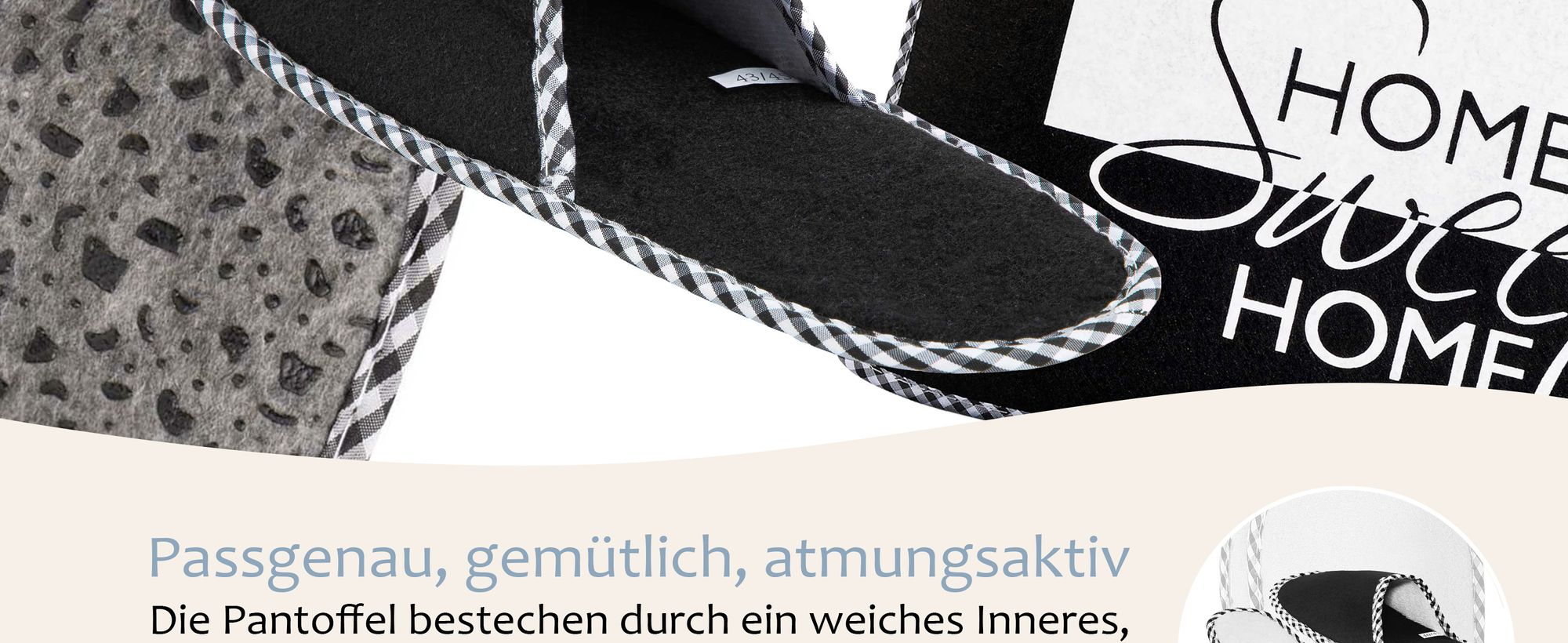 ONVAYA® ABS Gästepantoffel | Home Sweet Home | 6er Set | Antirutsch Sohle | Hausschuhe | Filzpantoffel | Gr. 36-45 | Gästehausschuhe