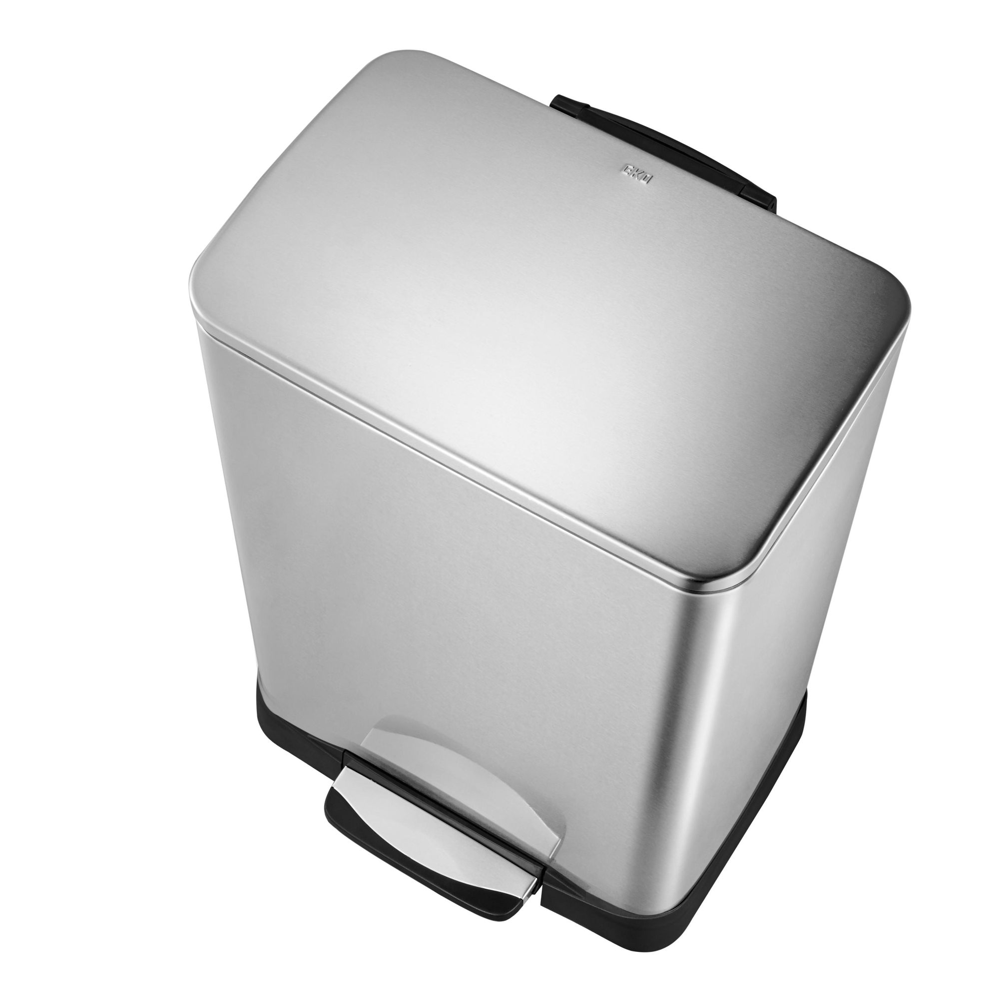 EKO - Neo-Cube recycling pedaalemmer 28+18 liter - Stainless Steel - Matt Edelstahl