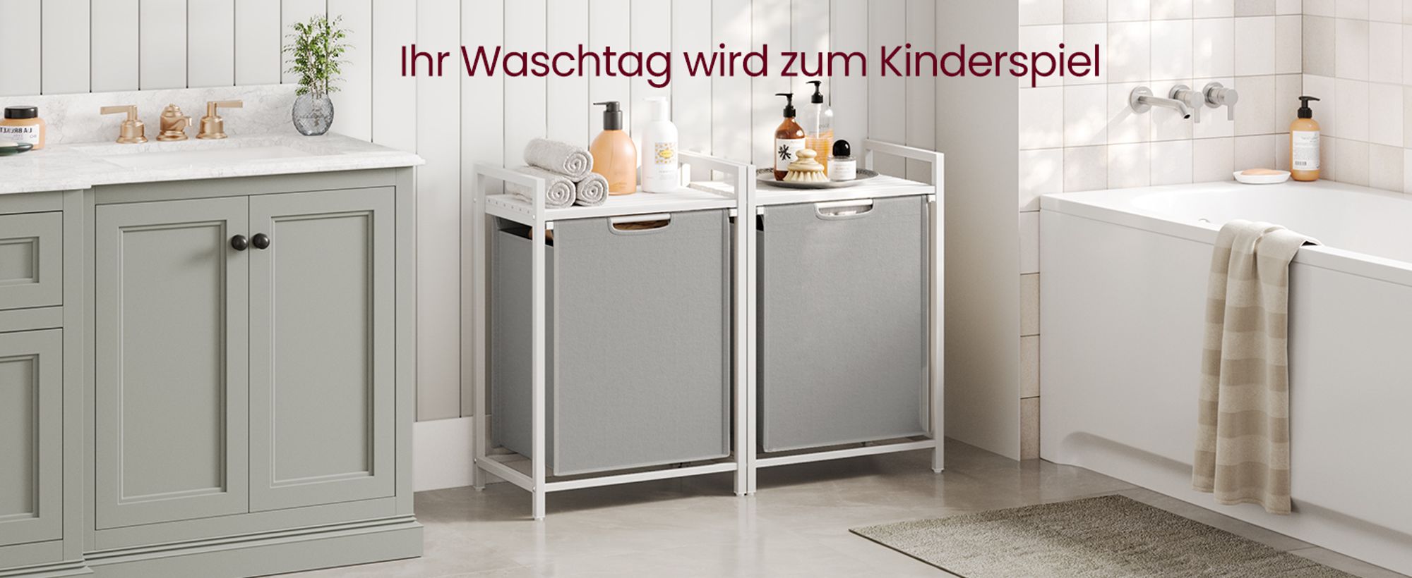 VASAGLE Wäschekorb, mit Ablage, Wäschesack abnehmbar, Metallrahmen, 65 L