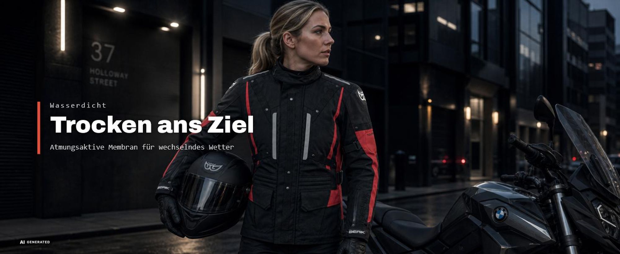Berik Spencer wasserdichte Motorrad Texiljacke, schwarz/gelb, 56